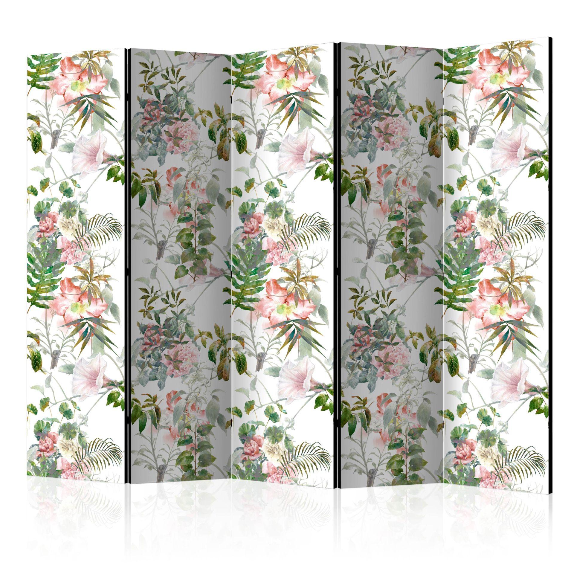 Paravent, Raumteiler freistehend, Trennwand - Beautiful Garden II, 5-teilig - einseitig bedruckt - 225x172 cm