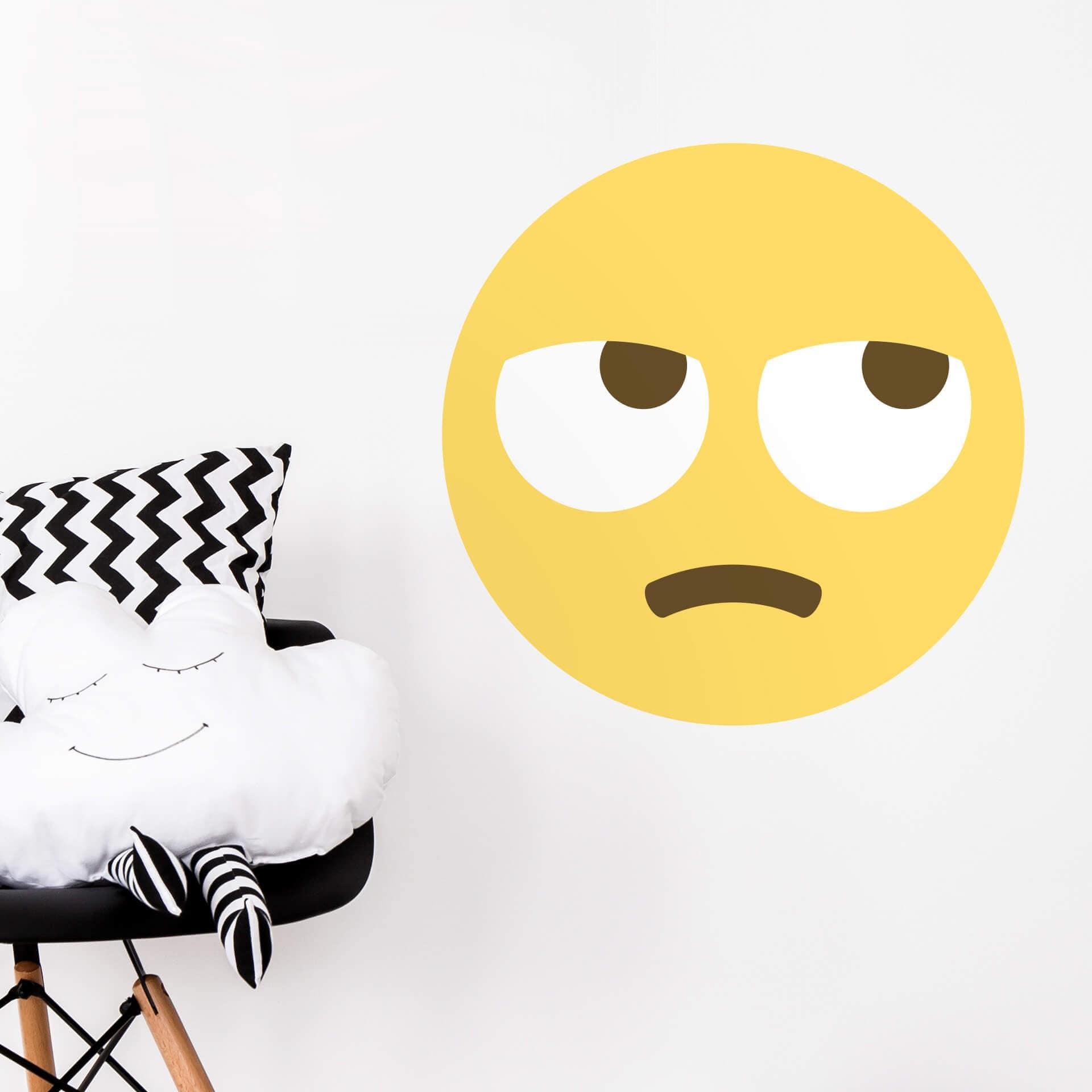 Muursticker Emoji Rolling Eyes