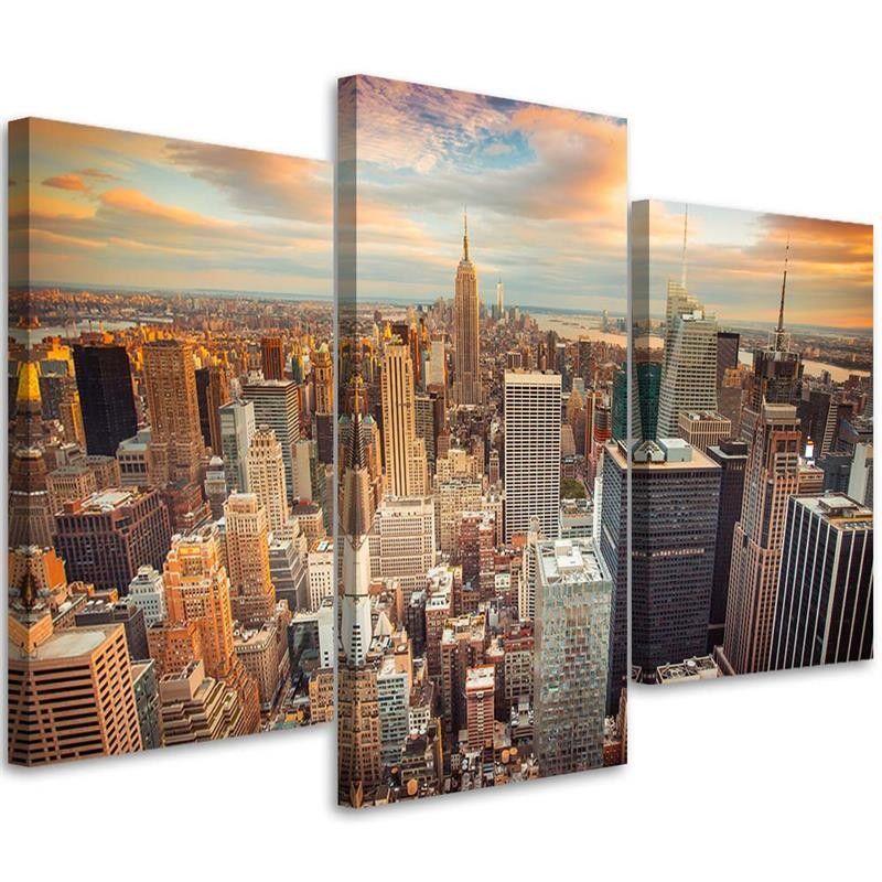 3 stykke lærredstryk, New York City Manhattan USA