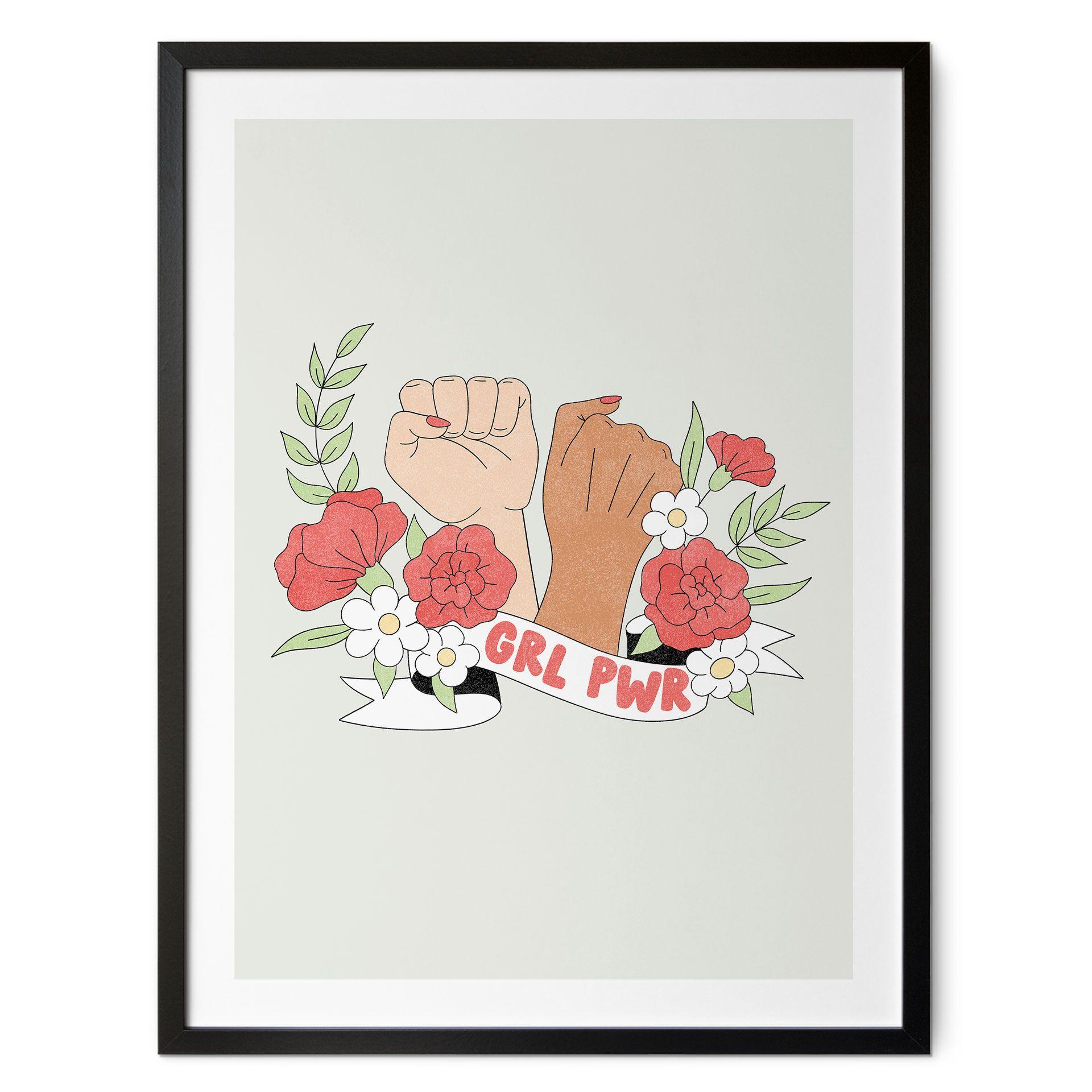 Póster Girl Power Declaración de Flores