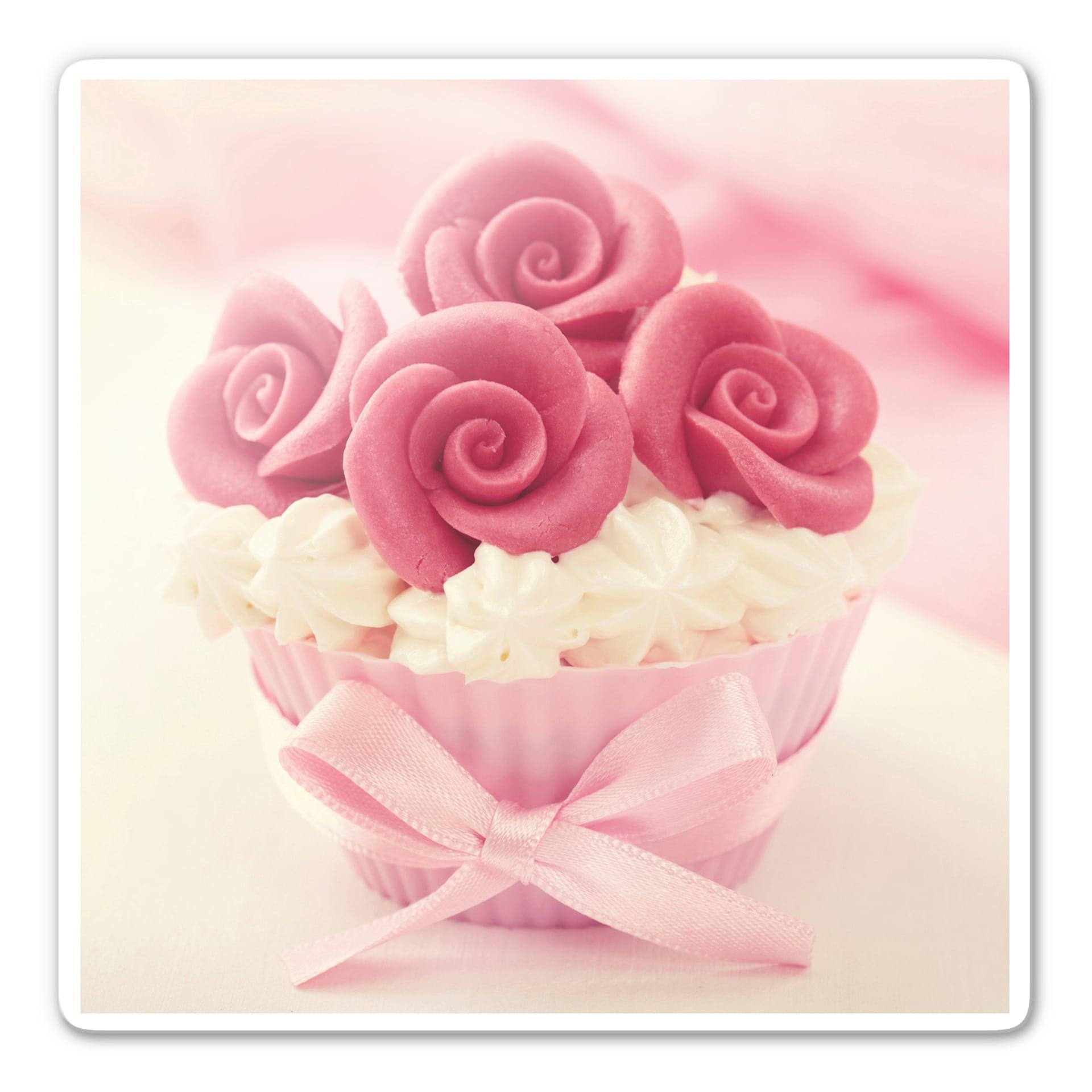 Tableau en verre - Roses on Cupcake