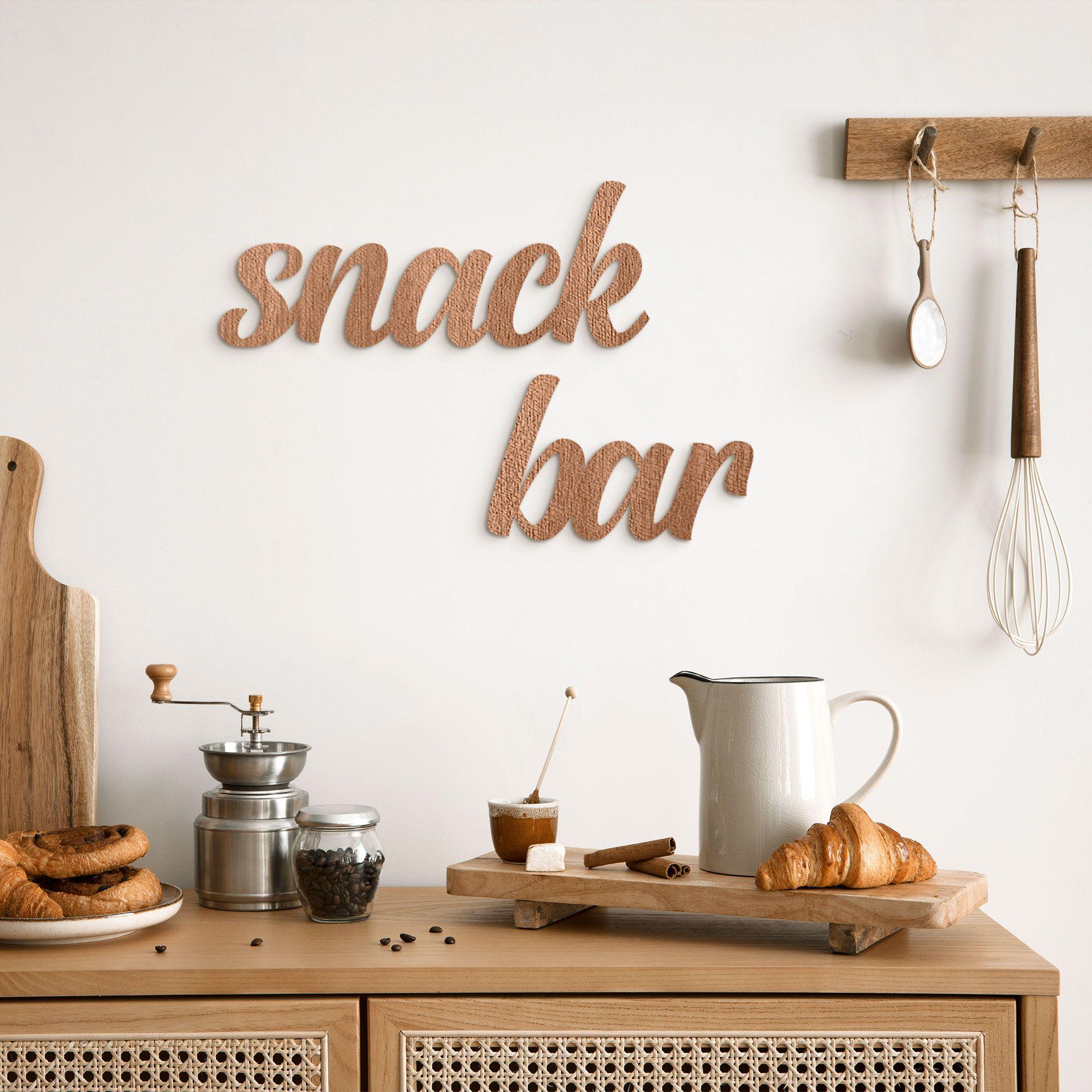 letras de madera 3D para la cocina - Snack Bar - Caoba