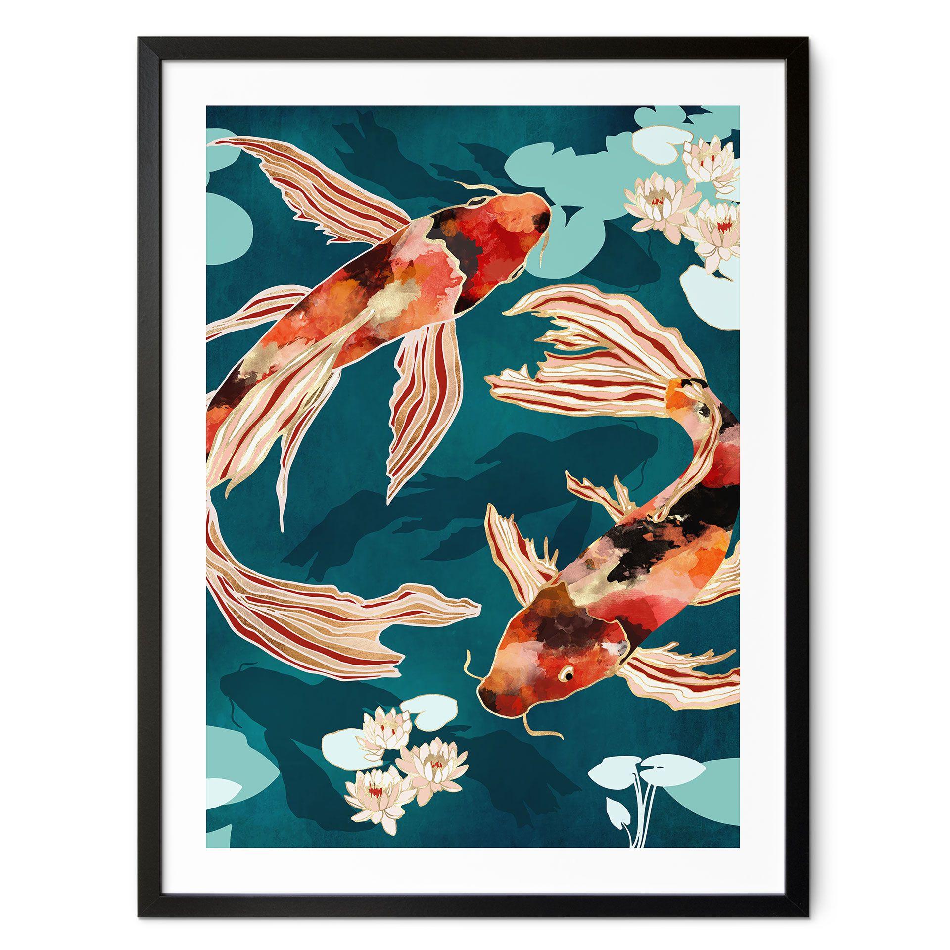 Póster Dos koi en un estanque - SpaceFrog Designs
