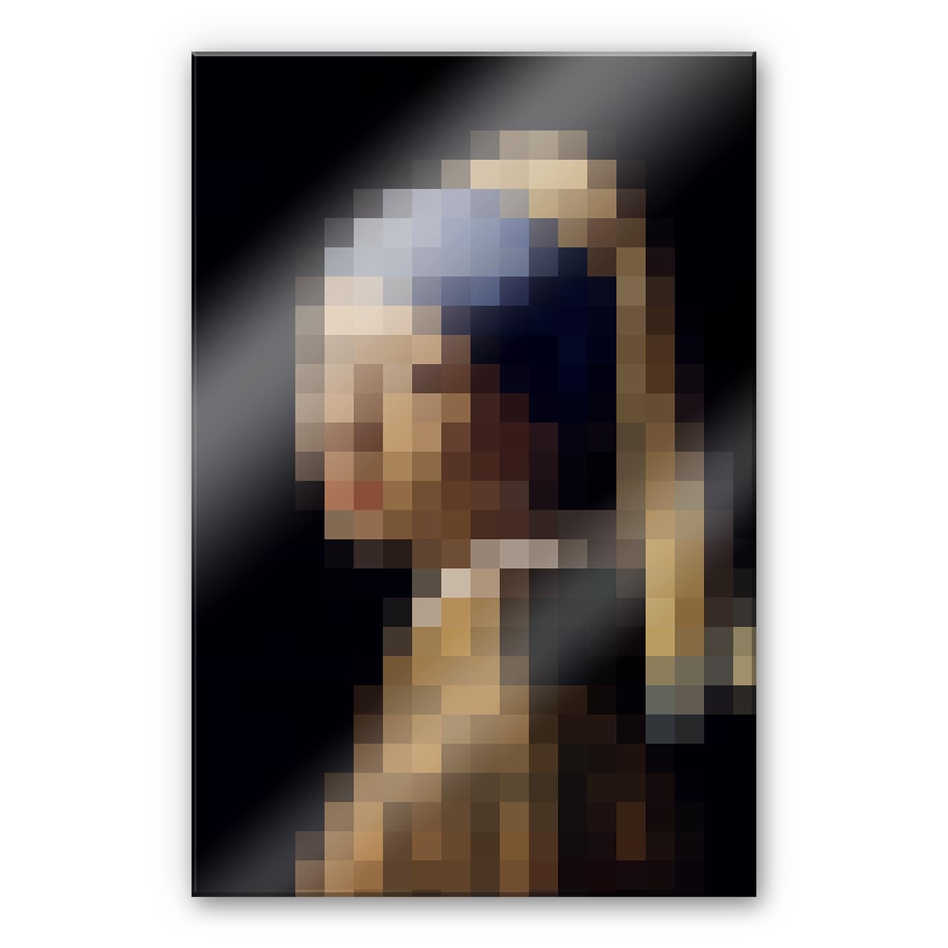 Akrylbillede Pixelart - Vermeer - Pigen med perleøreringe