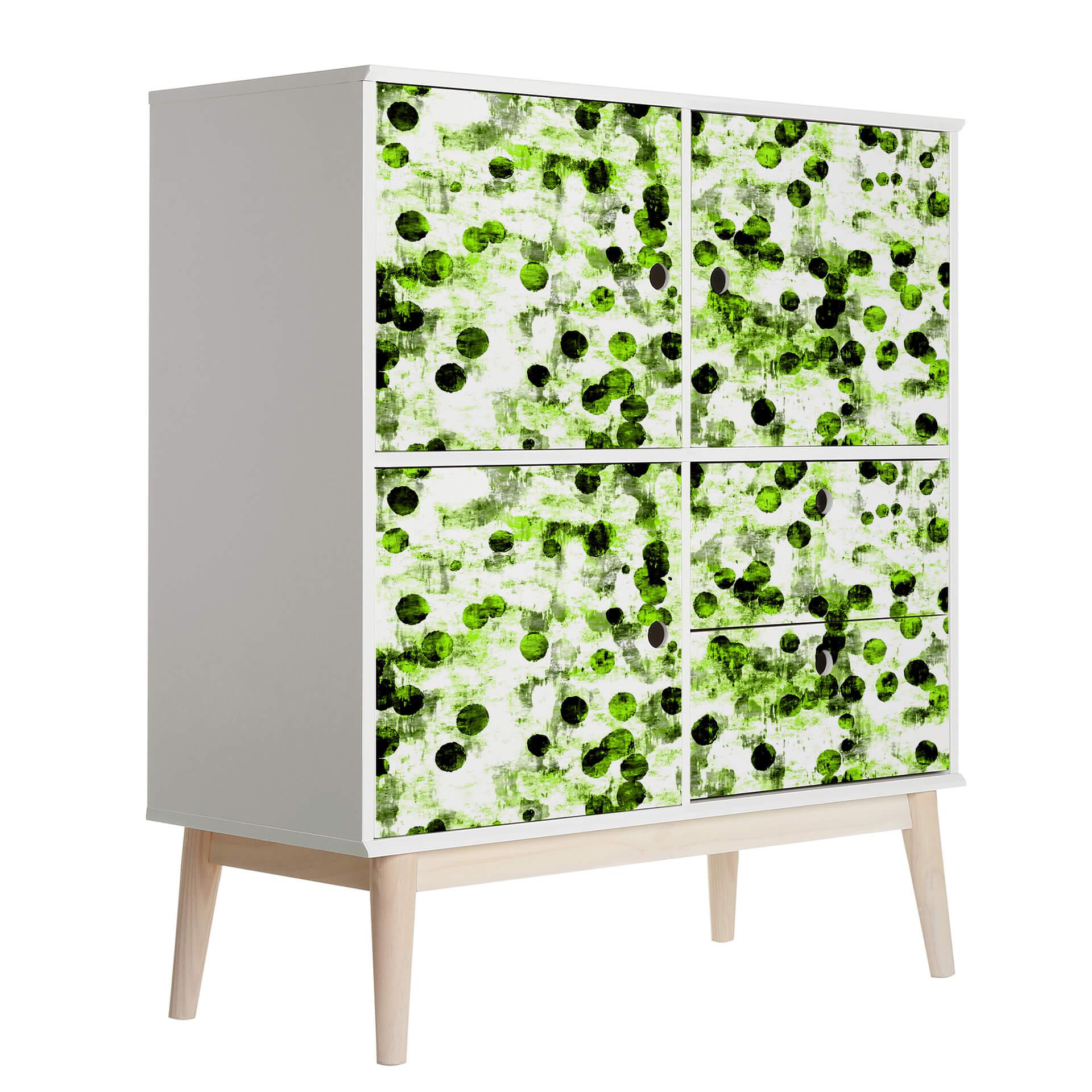 Møbelfolie, dekorativ folie - kan tørres af - Green Dots
