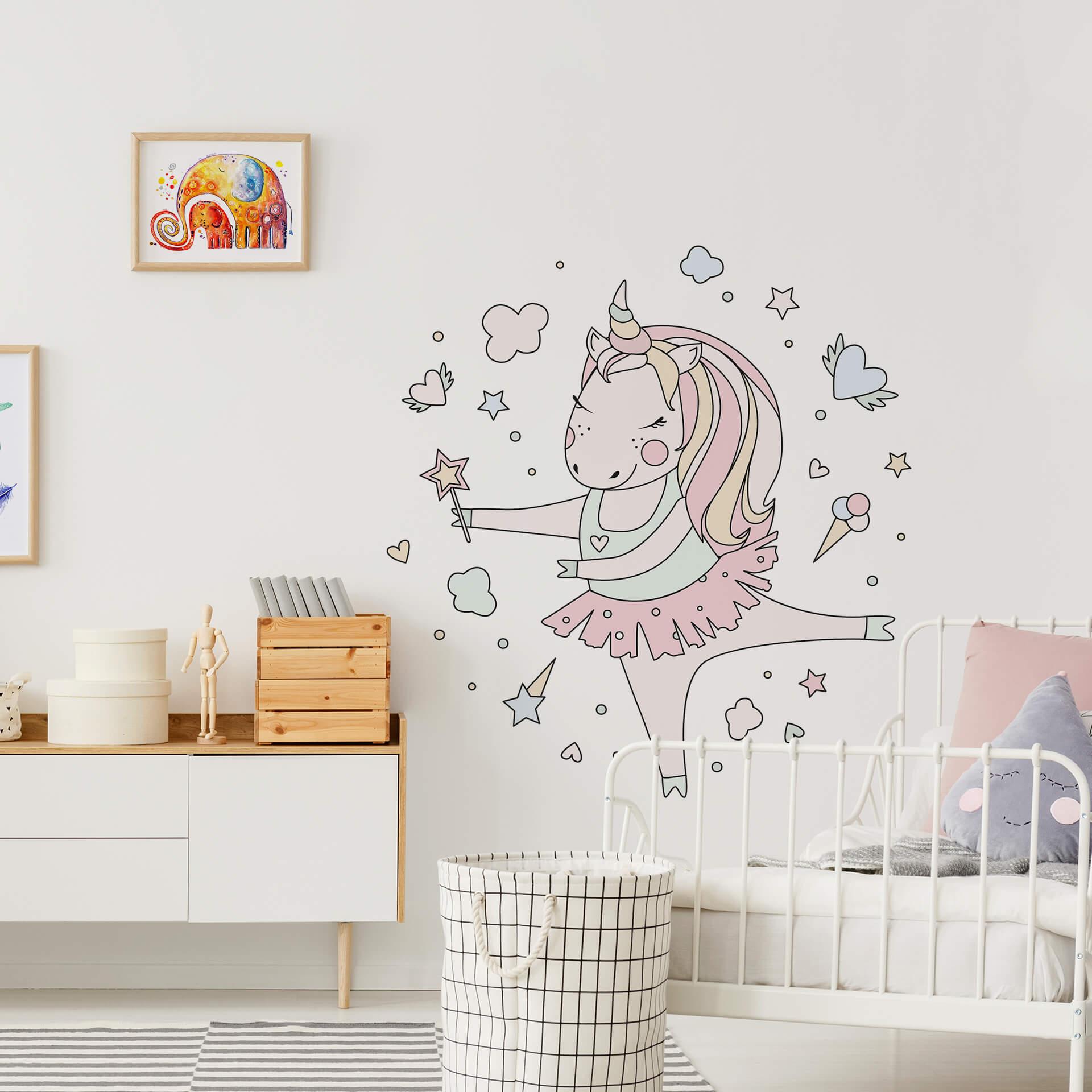 Sticker mural Kvilis - Illustration Licorne qui danse