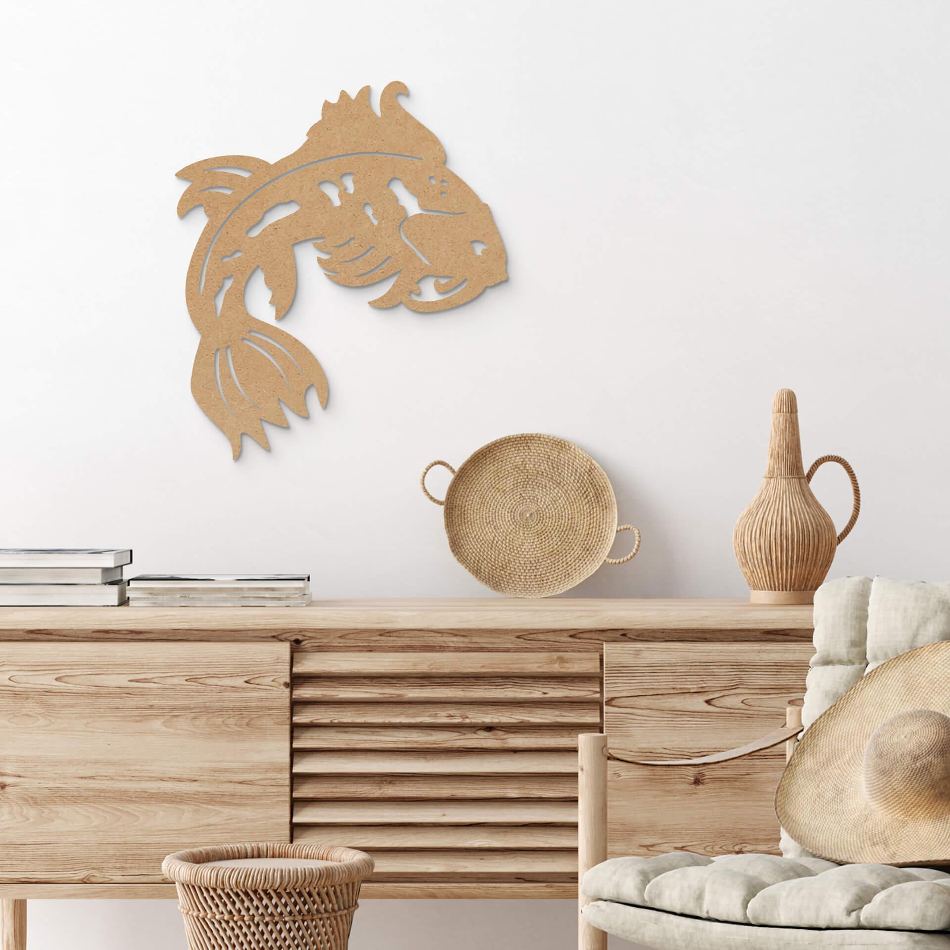 Decoración en madera Koi japonés - MDF nature