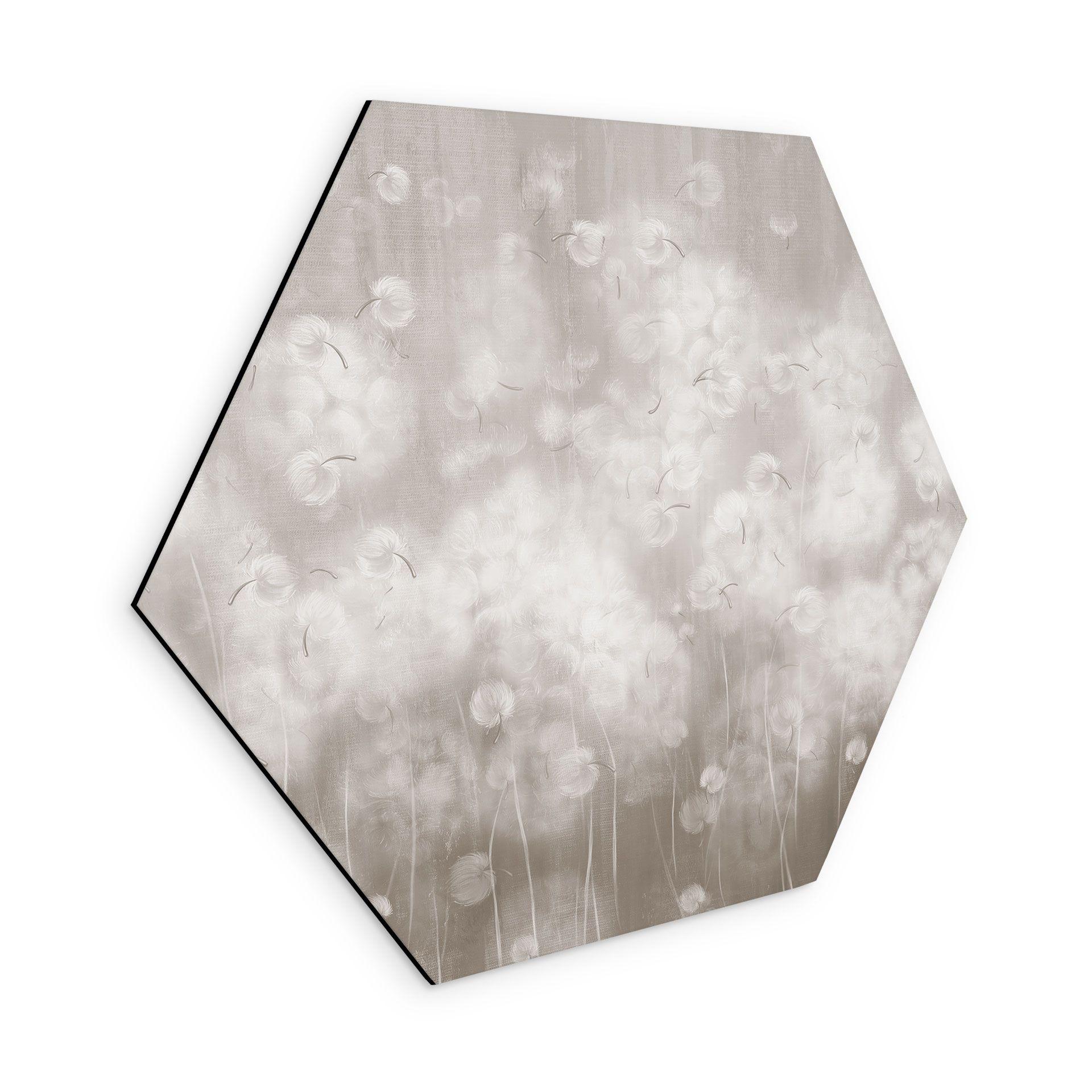 Wanddecoratie paardenbloemen droom in beige - Ms Tiff - Alu-Dibond