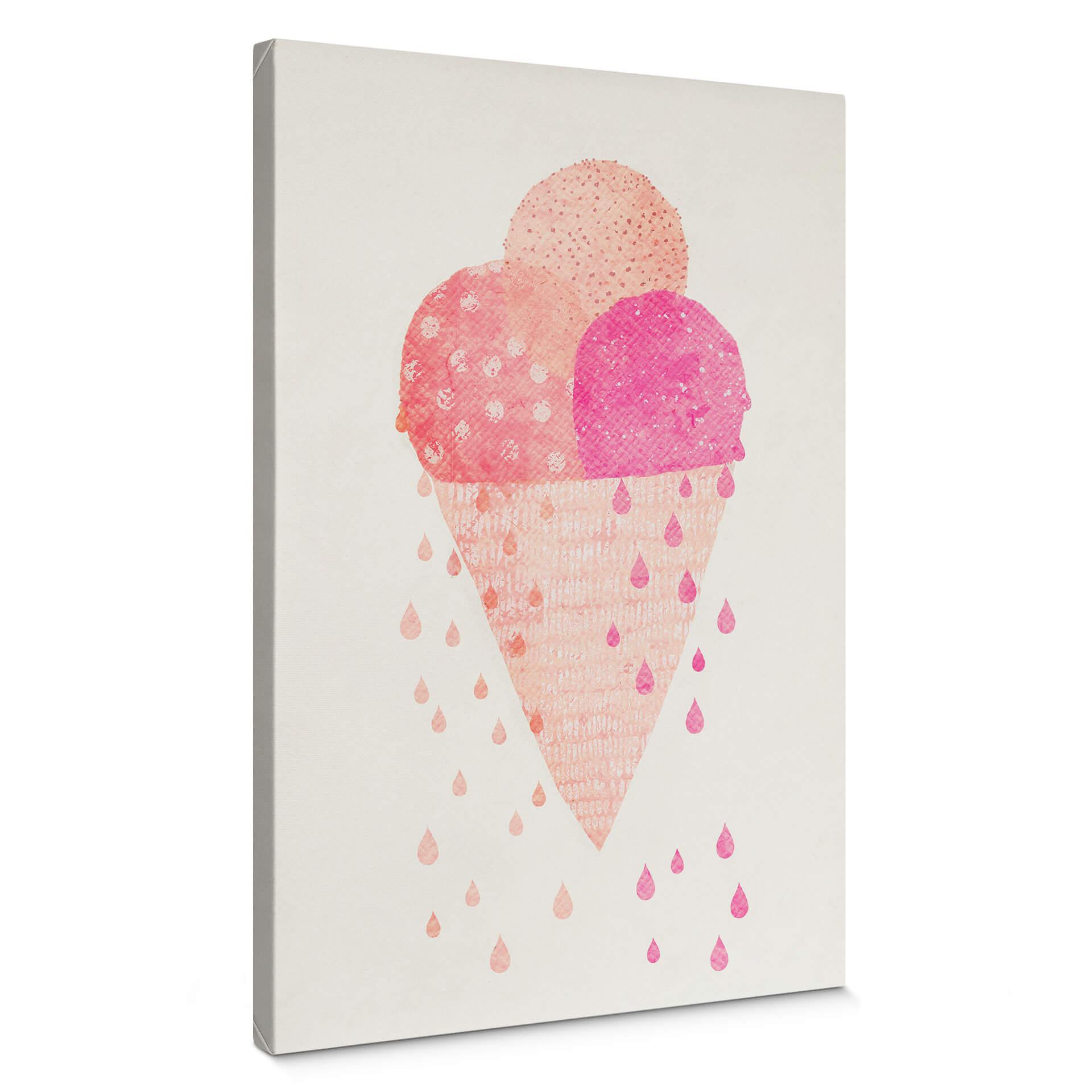 Lienzo Treechild - Tres bolas de helado en verano