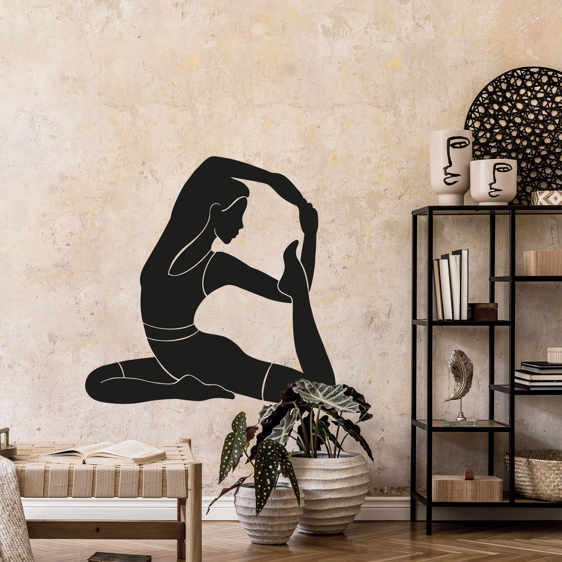 Wallsticker yoga konge due silhuet ensfarvet