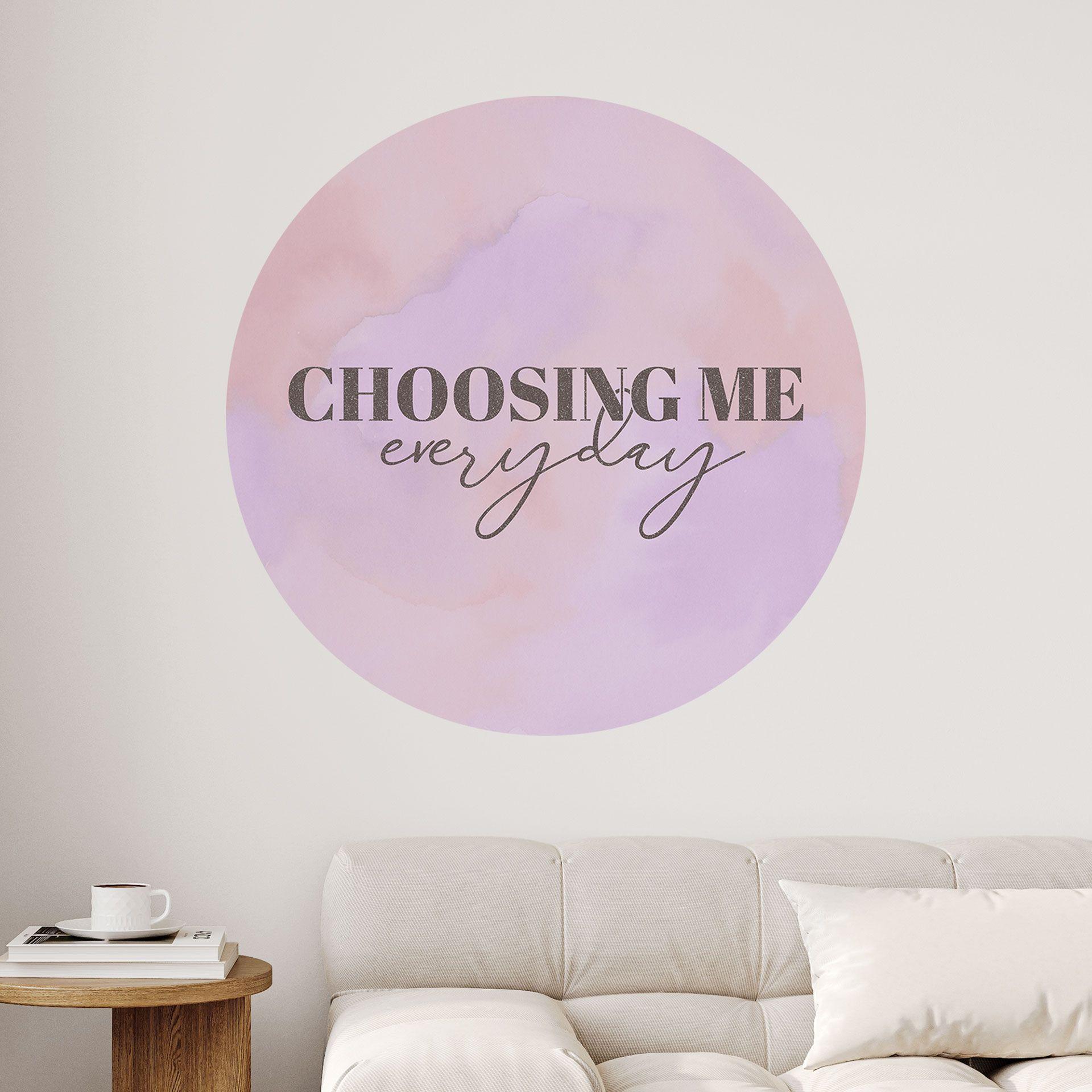 Wallsticker Vælger mig hver dag - Rund