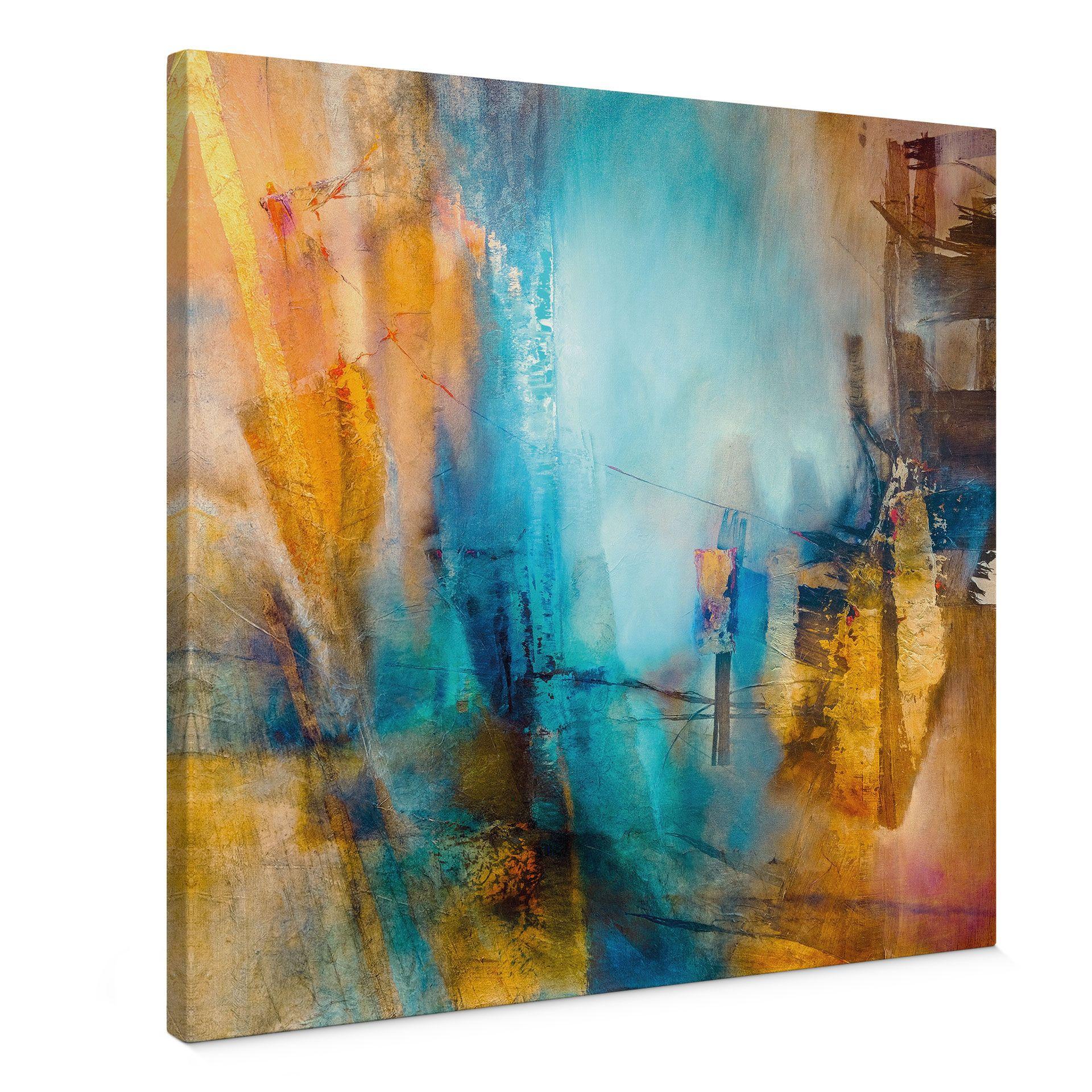 Canvasbillede Abstrakt kunst - Fjernt blåt lys - Schmucker - Firkantet