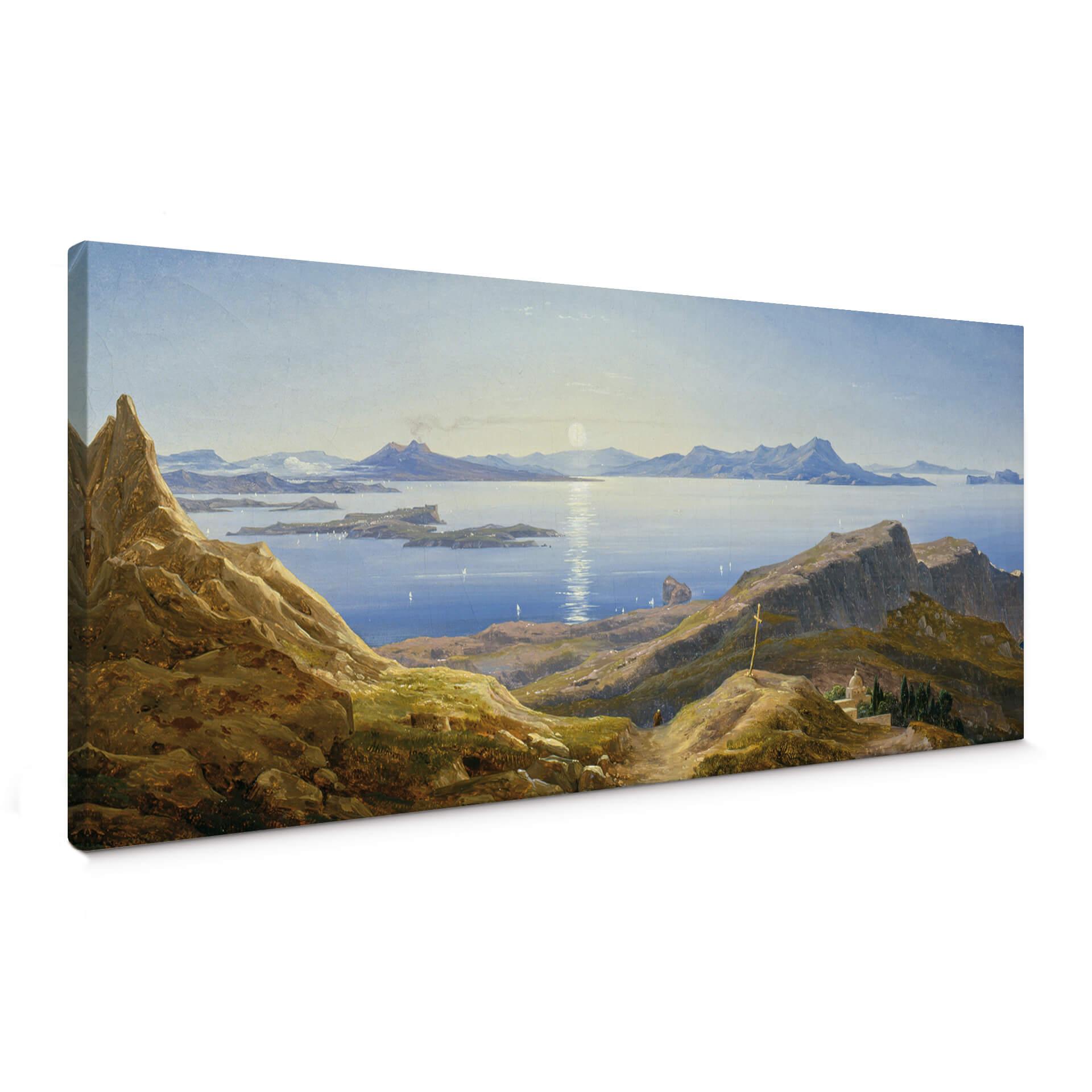 Lienzo Ahlborn - Paisaje costero en el Golfo de Nápoles