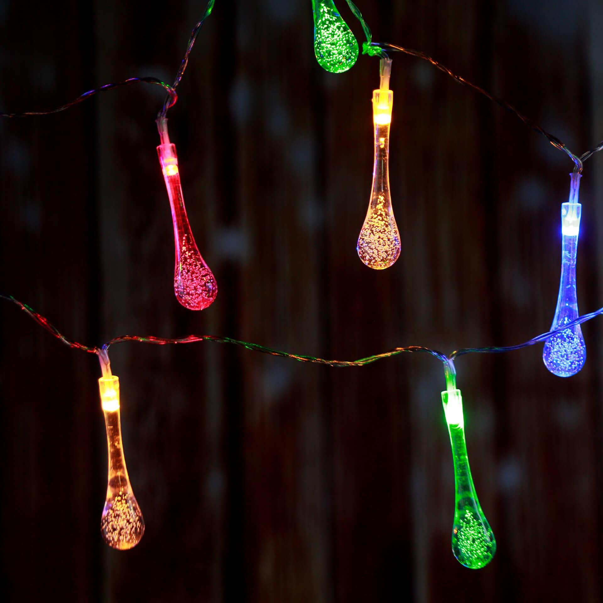 LED Lichterkette Wassertropfen mehrfarbig
