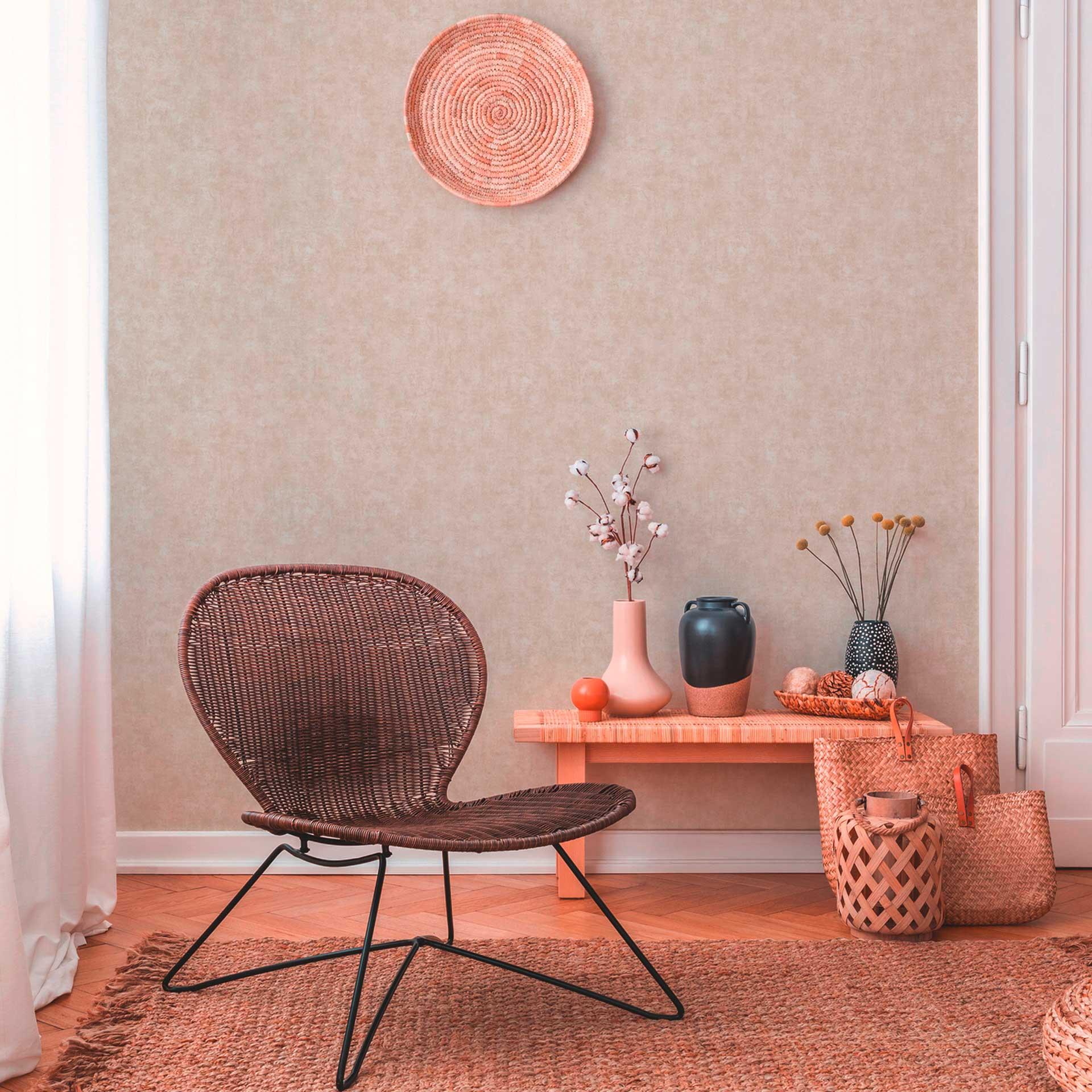 Almindeligt tapet creme beige - tapet køkken - non-woven tapet stue gang