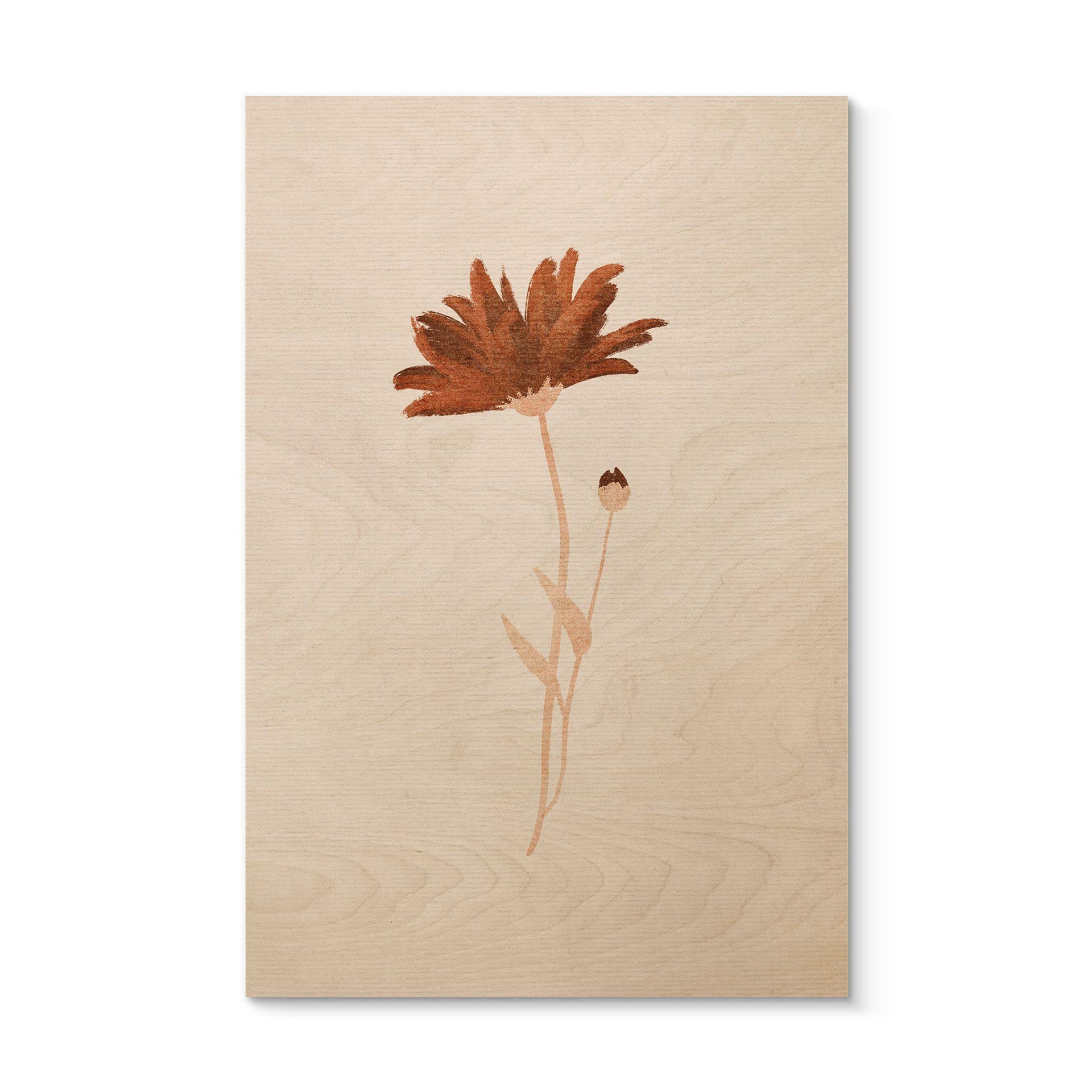 Cuadro de madera abstracto de flores silvestres - Goed Blauw
