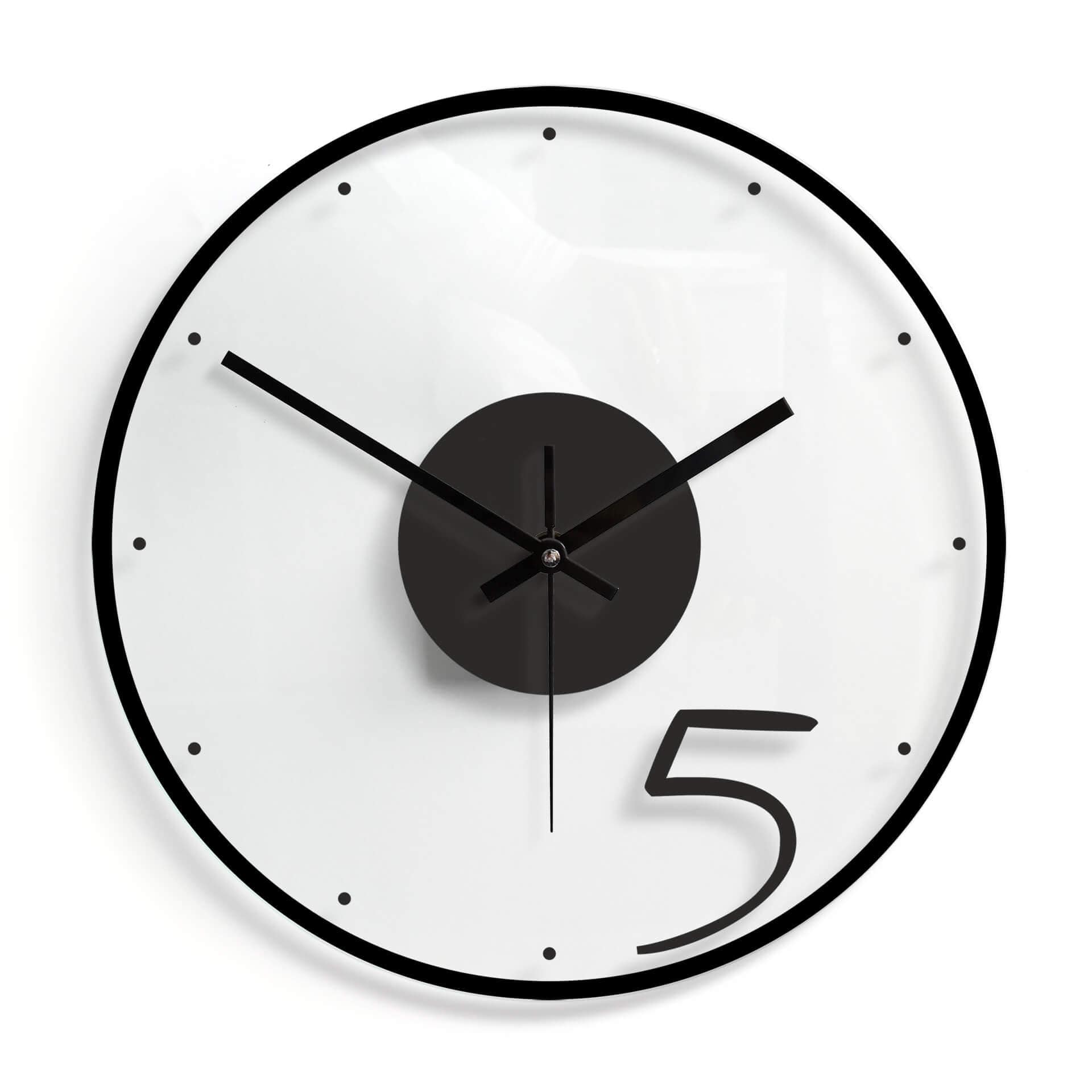 Horloge murale en verre - Cinq 02 