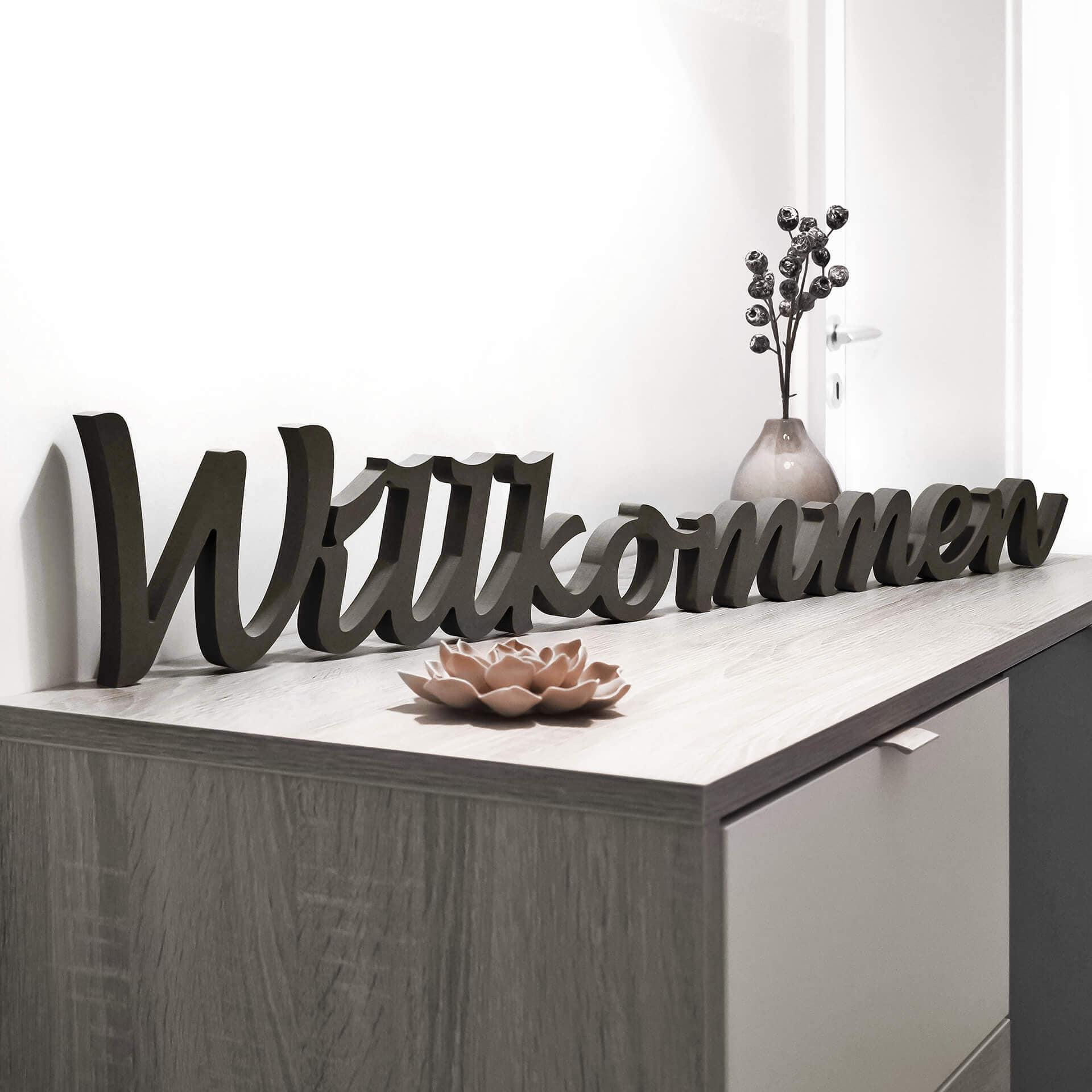 MDF bogstaver - Willkommen