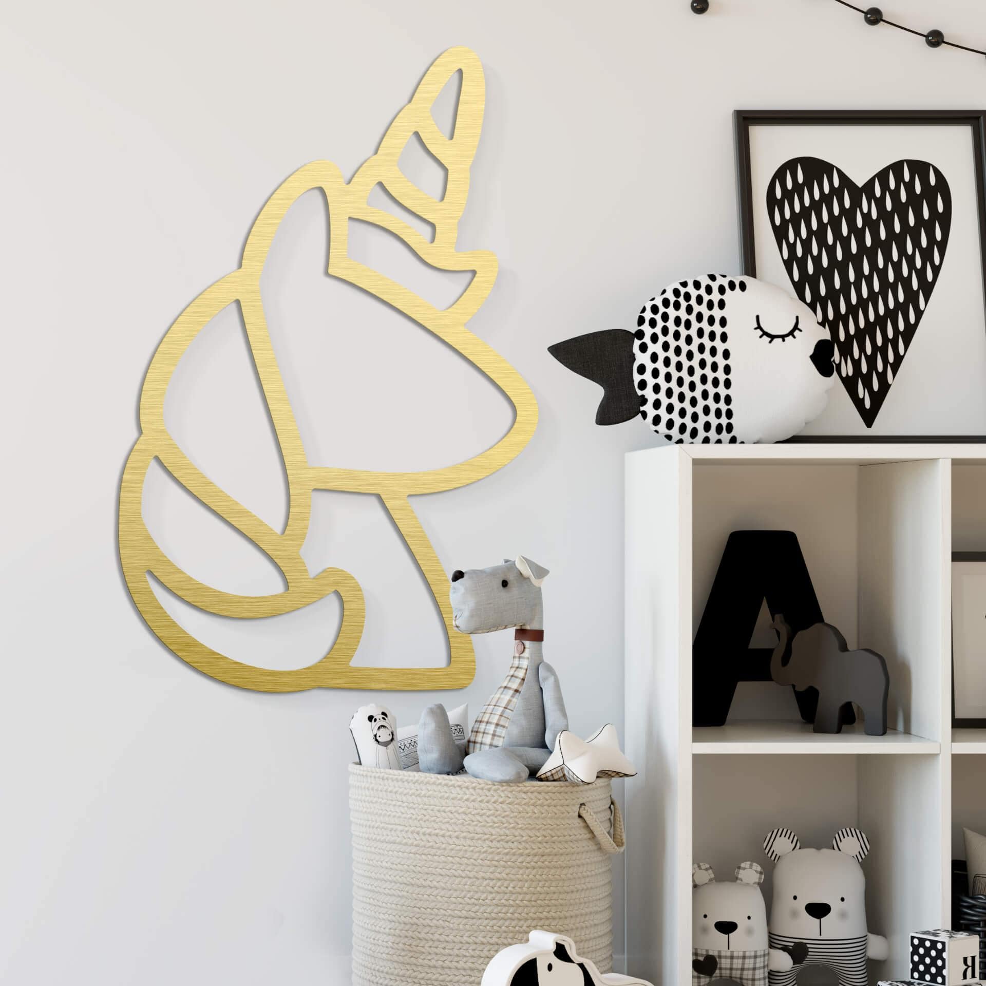 Alu-Dibond goud effect - Unicorn