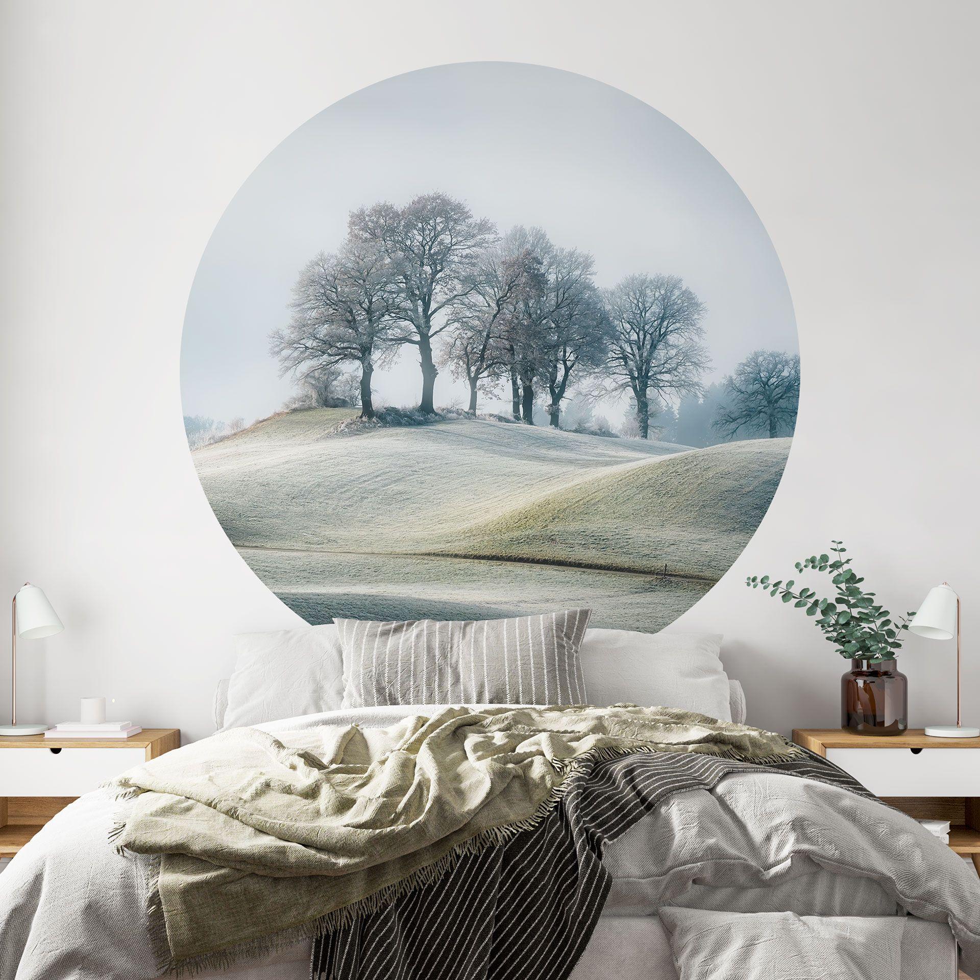 Vinilo decorativo paisaje montañoso escarchado - Eisenmann - Redondo