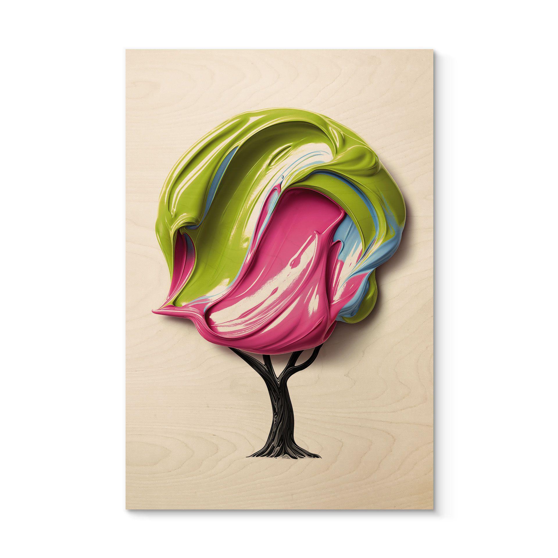 Cuadro de madera con colorida corona 3D - Mielu