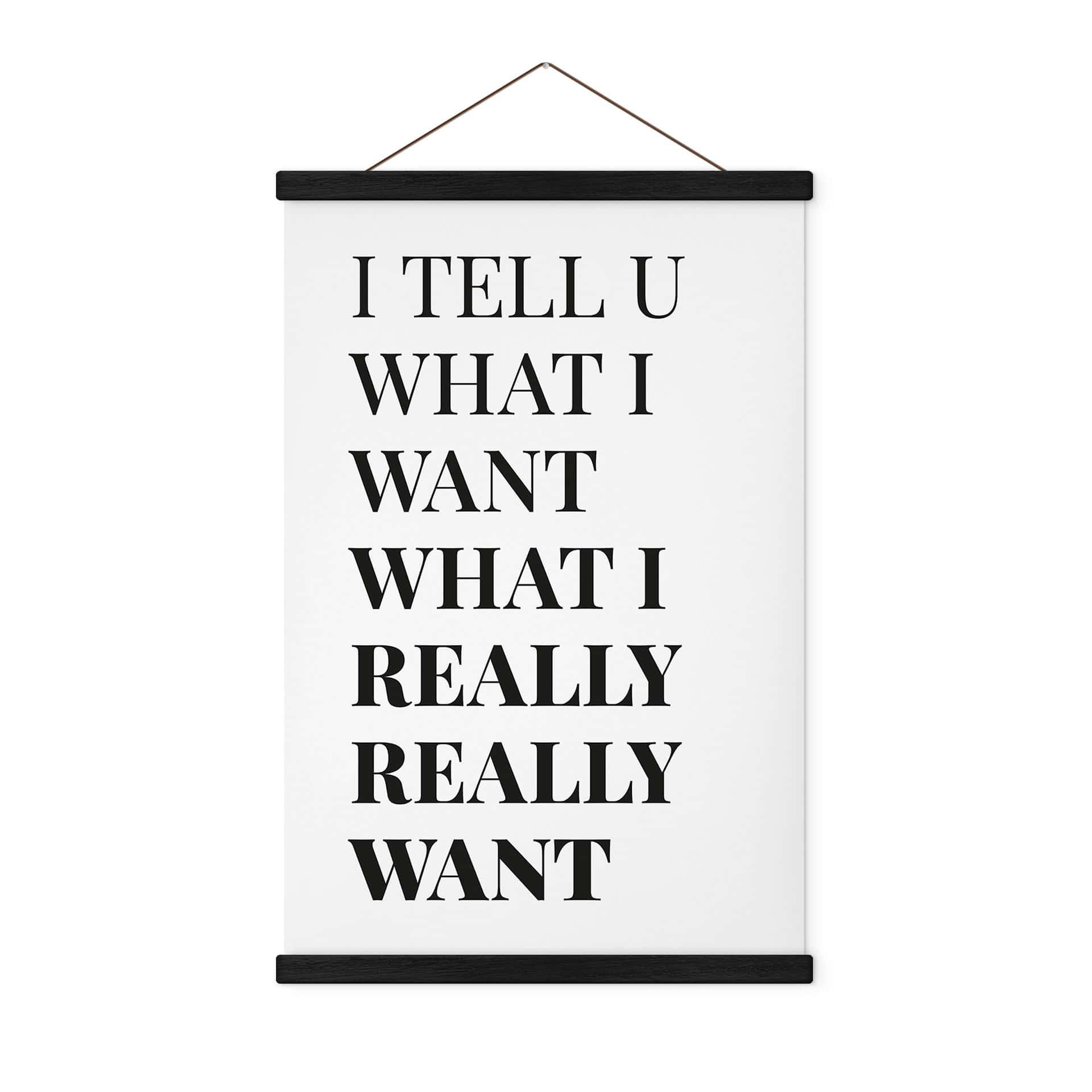 Tekstil plakat I tell you what I want