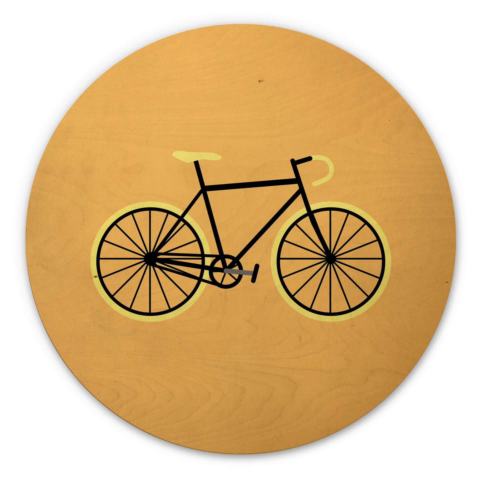 Cuadro de madera Kubistika - Bicycle Love - Redondo