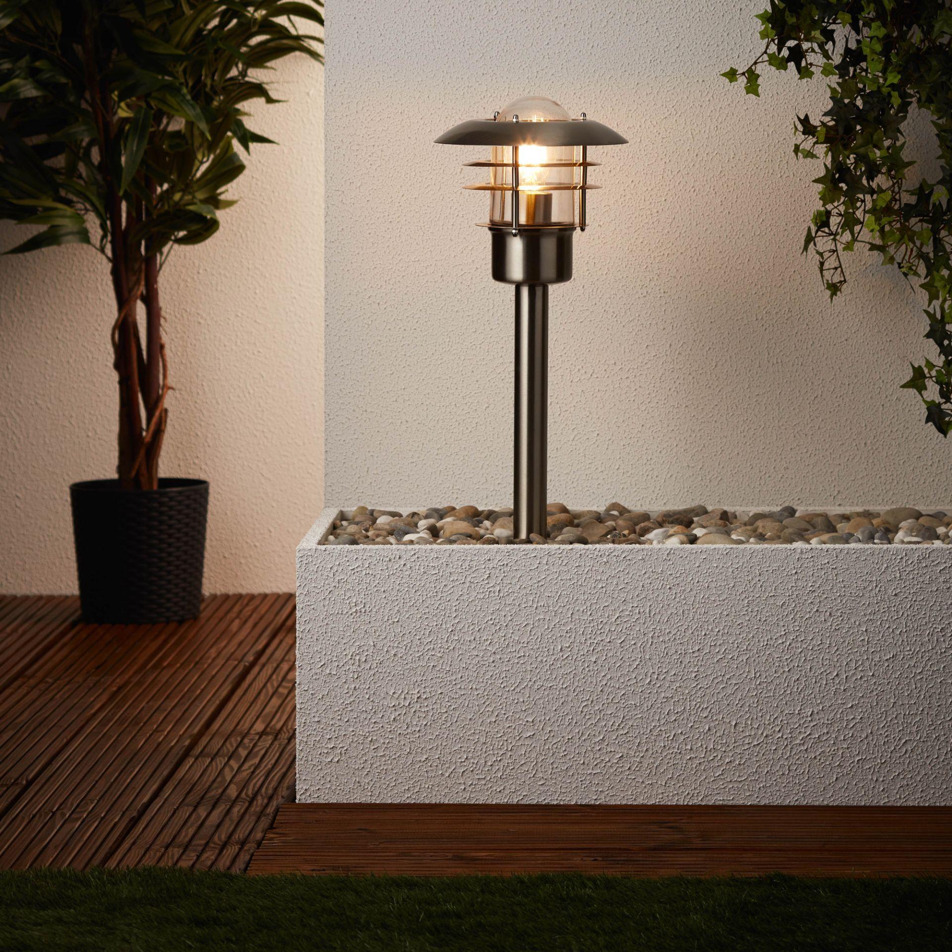 Außensockelleuchte Pepe, metallic, 50 x 22 cm, Metall Außenbeleuchtung, dimmbar