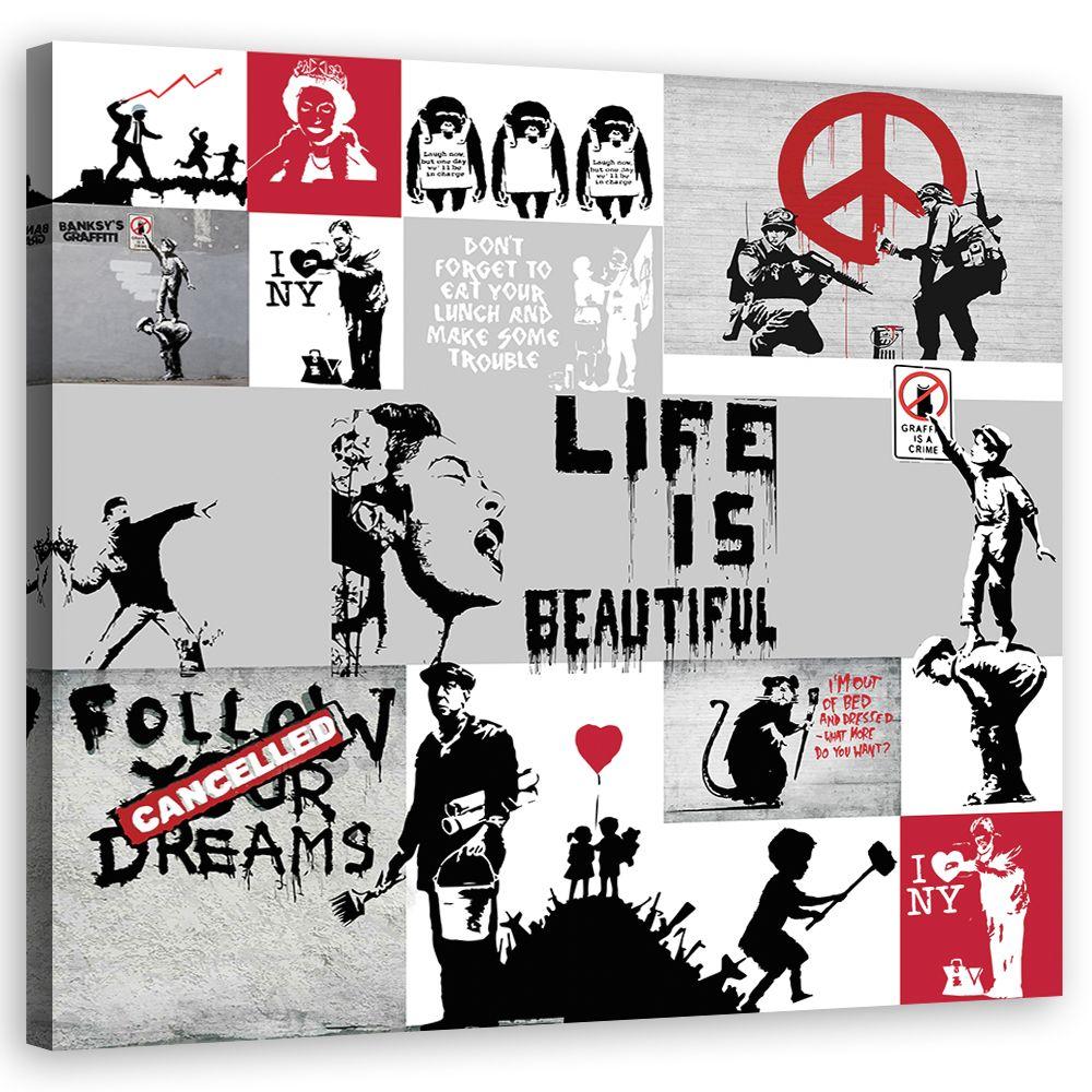 Canvasbillede, Banksy komposition graffiti
