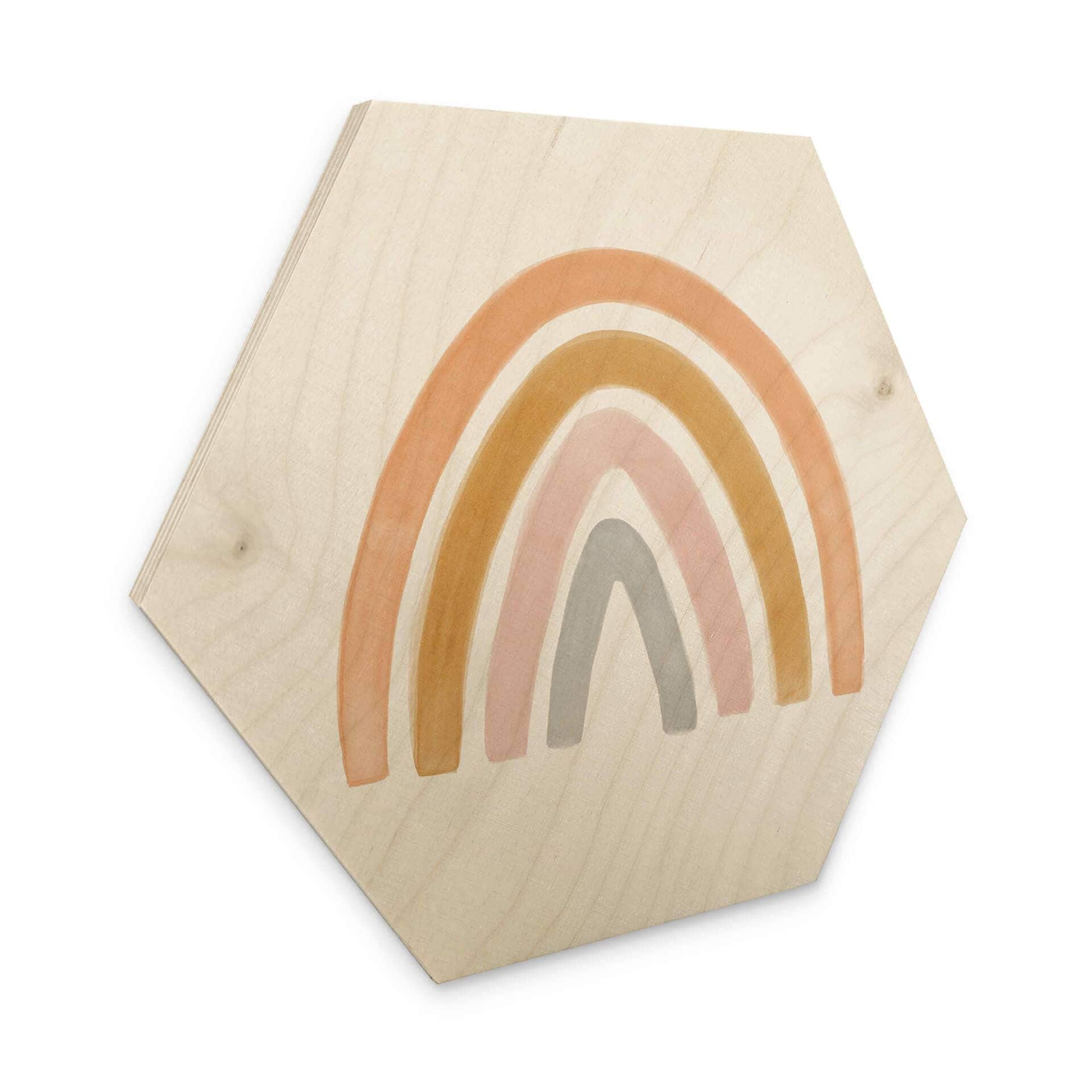 Hexagone - Bois Nouveauprints - Arc-en-ciel