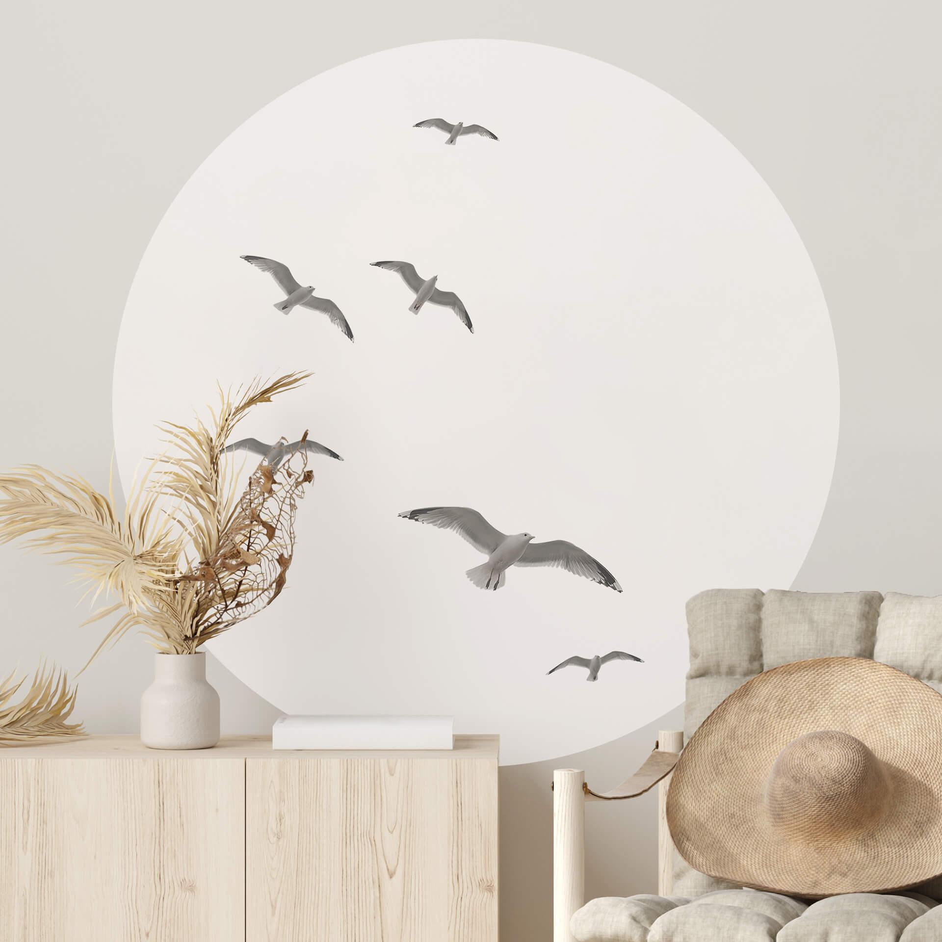 Wallsticker Måger på himlen - Rund