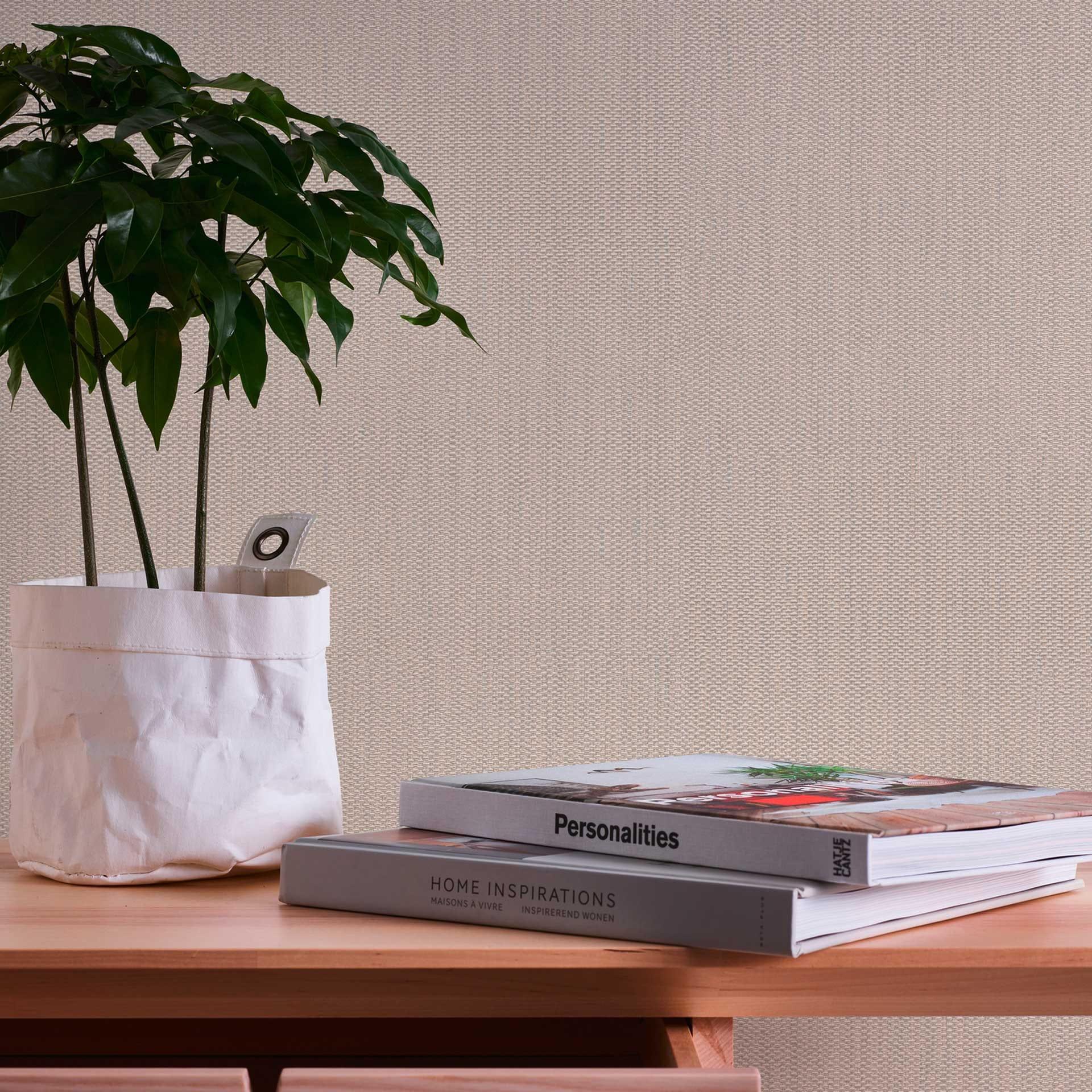 Tekstureret tapet med glittereffekt creme grå - peel & stick tekstureret tapet - non-woven tapet