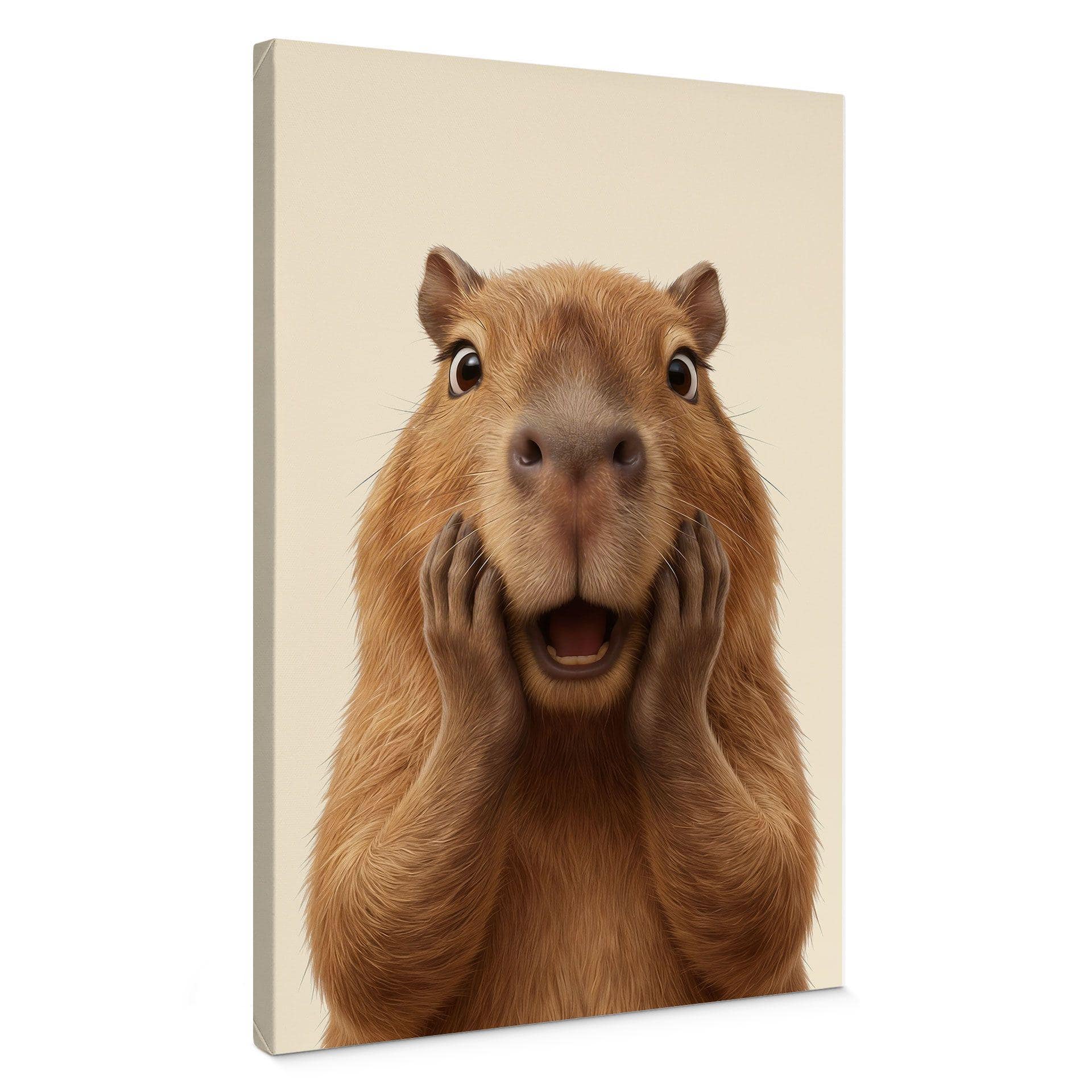 Canvasbillede Overrasket kapivar