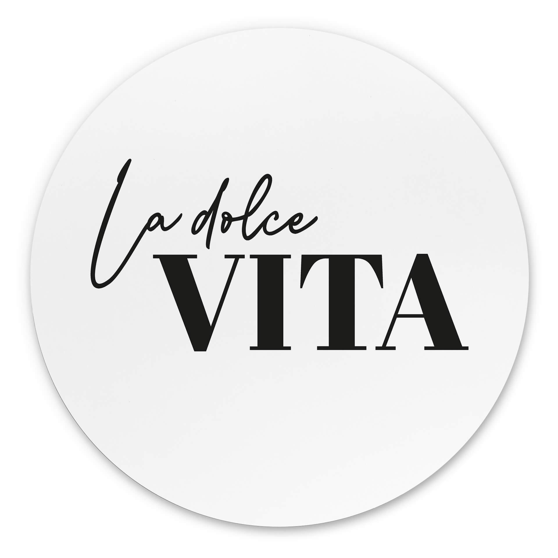 Vægcirkel La Dolce Vita – print på aluminium (Alu-Dibond)