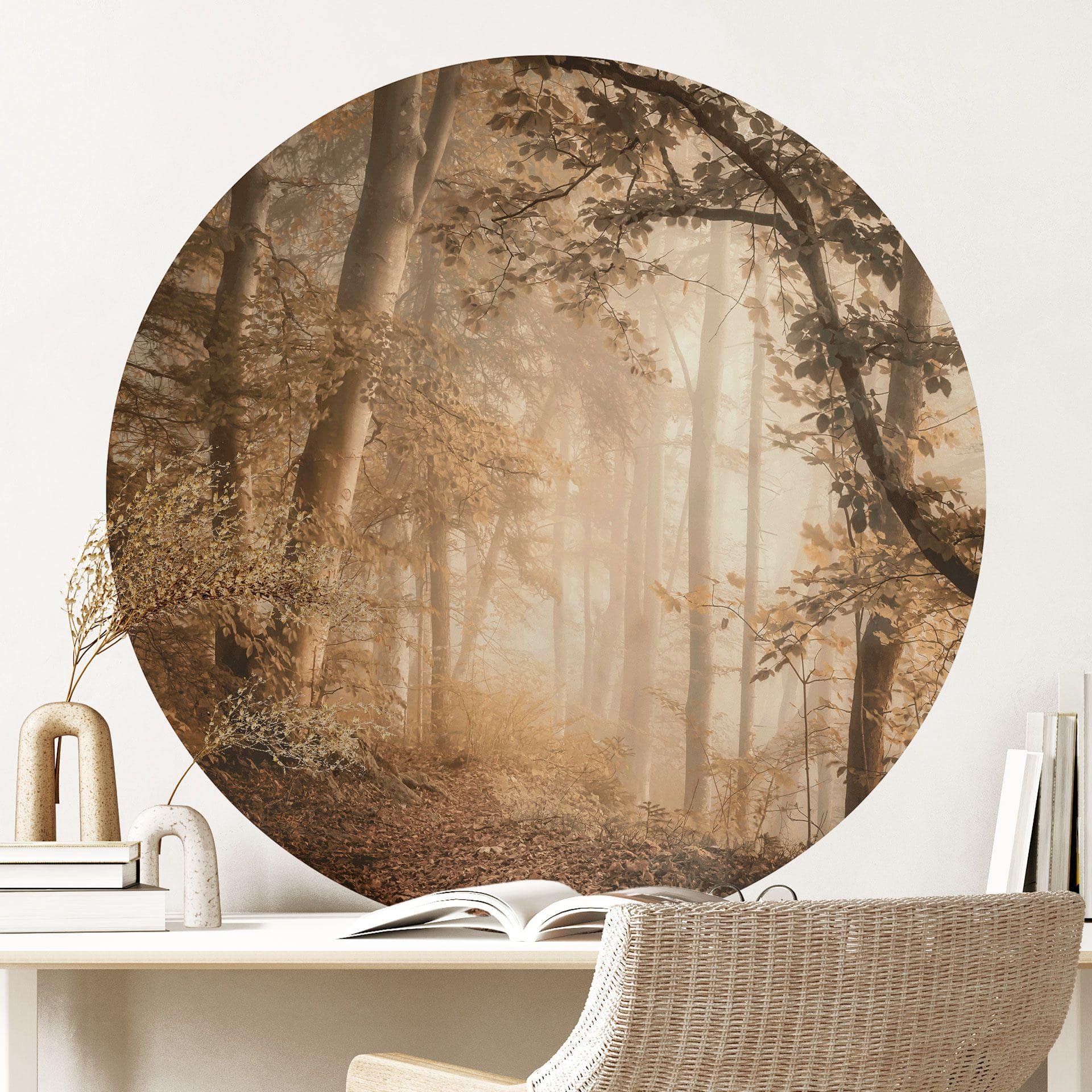 Vinilo decorativo Bosque en la bruma matinal - Maier - Redondo