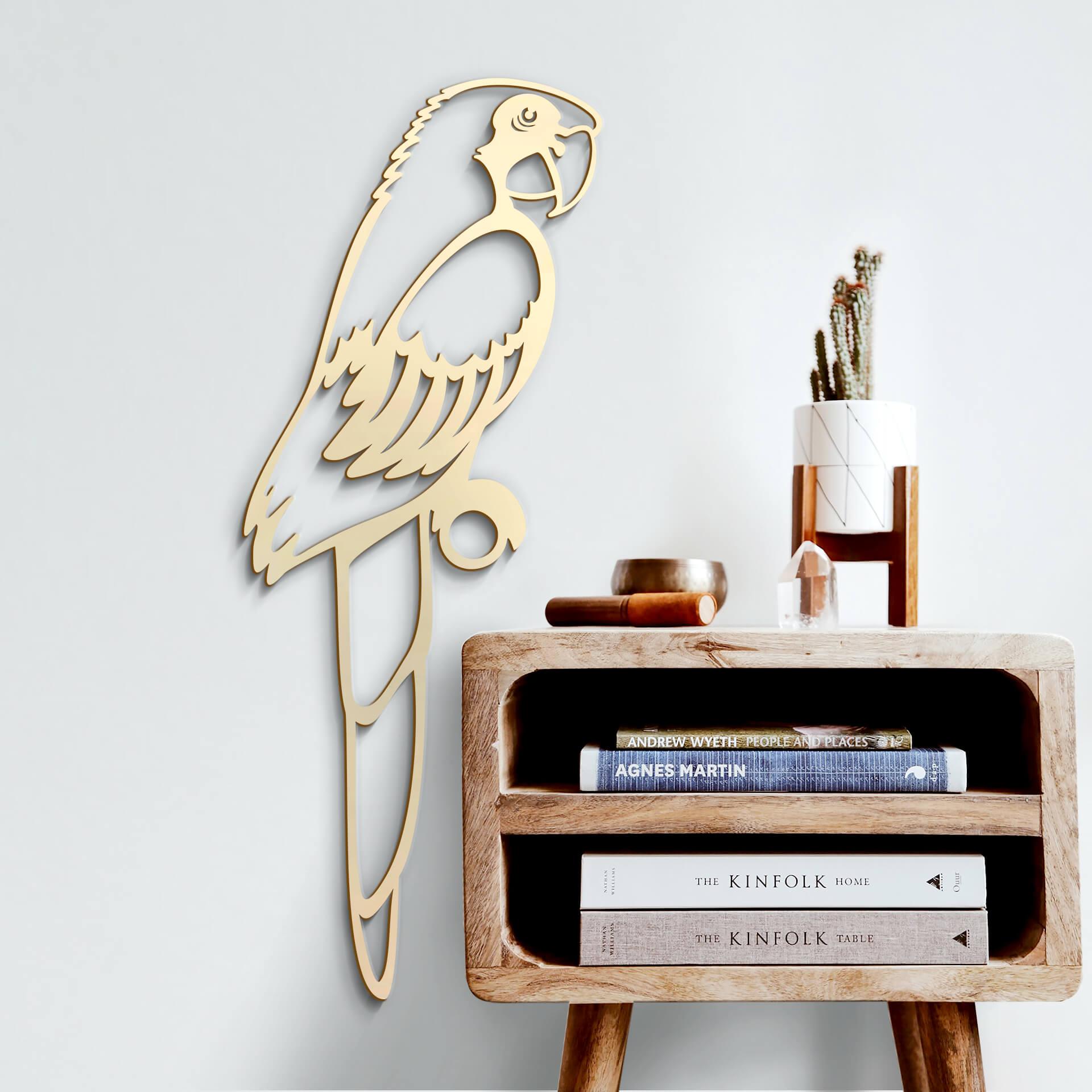 Décoration en bois - Perroquet - Placage de peuplier