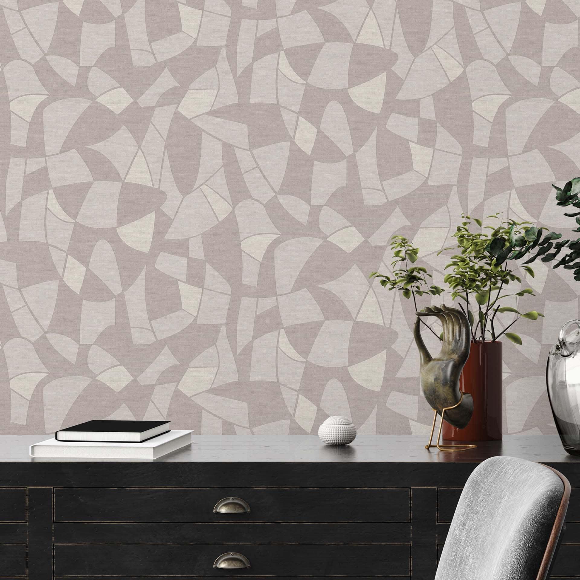 Papel pintado moderno no tejido 3d diseño papel pintado gris - papel pintado motivo salón