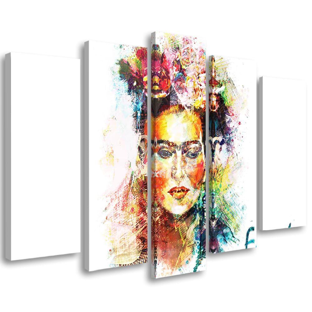 Lærredstryk 5 dele, Frida Kahlo