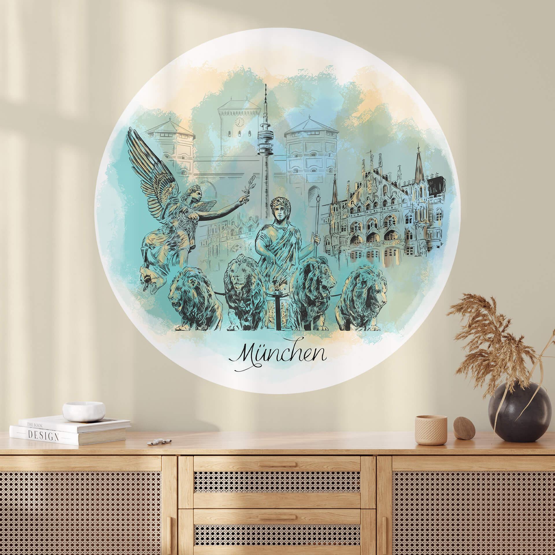 Vinilo decorativo Múnich - Redondo - Love your City