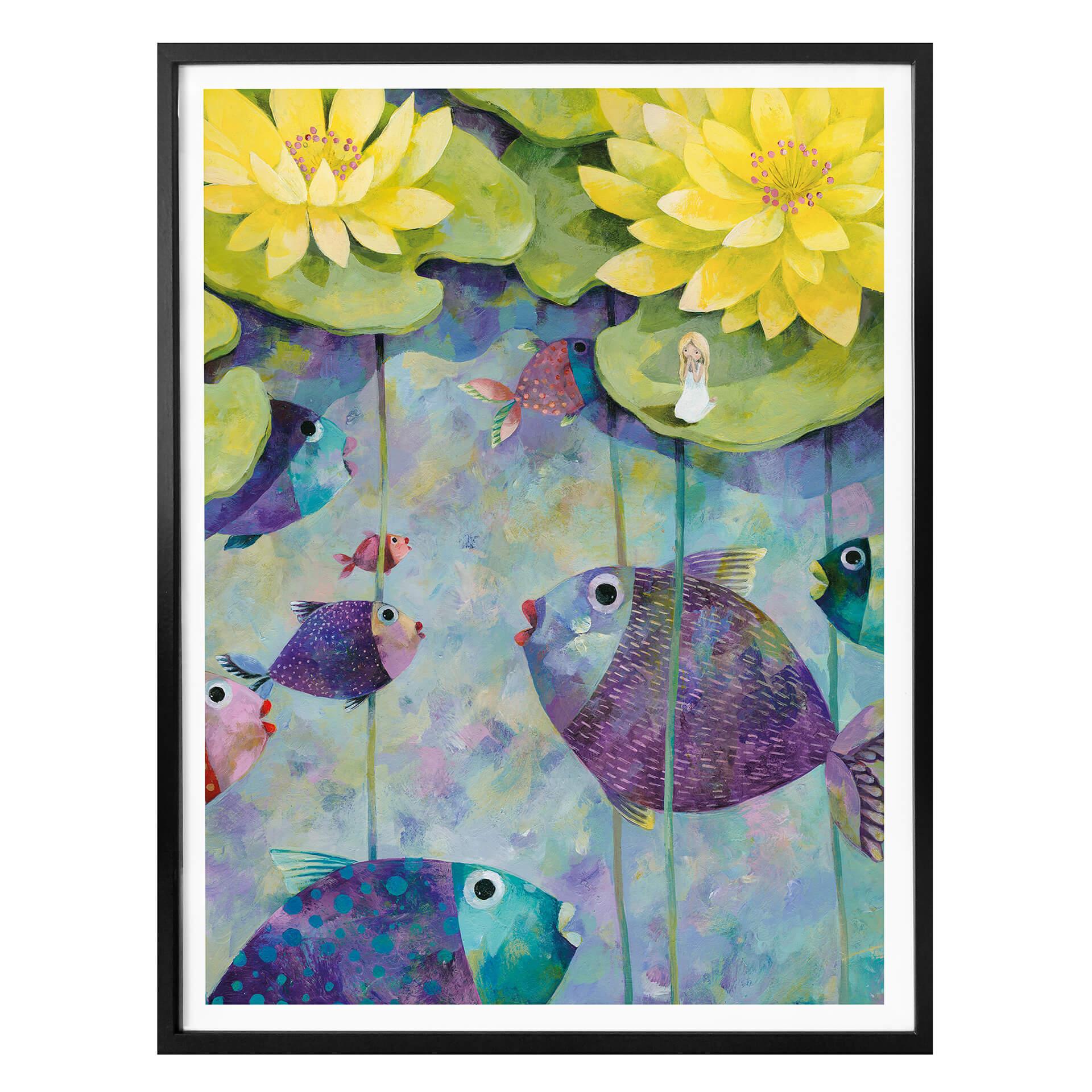 Poster Blanz – Gele Waterlelies