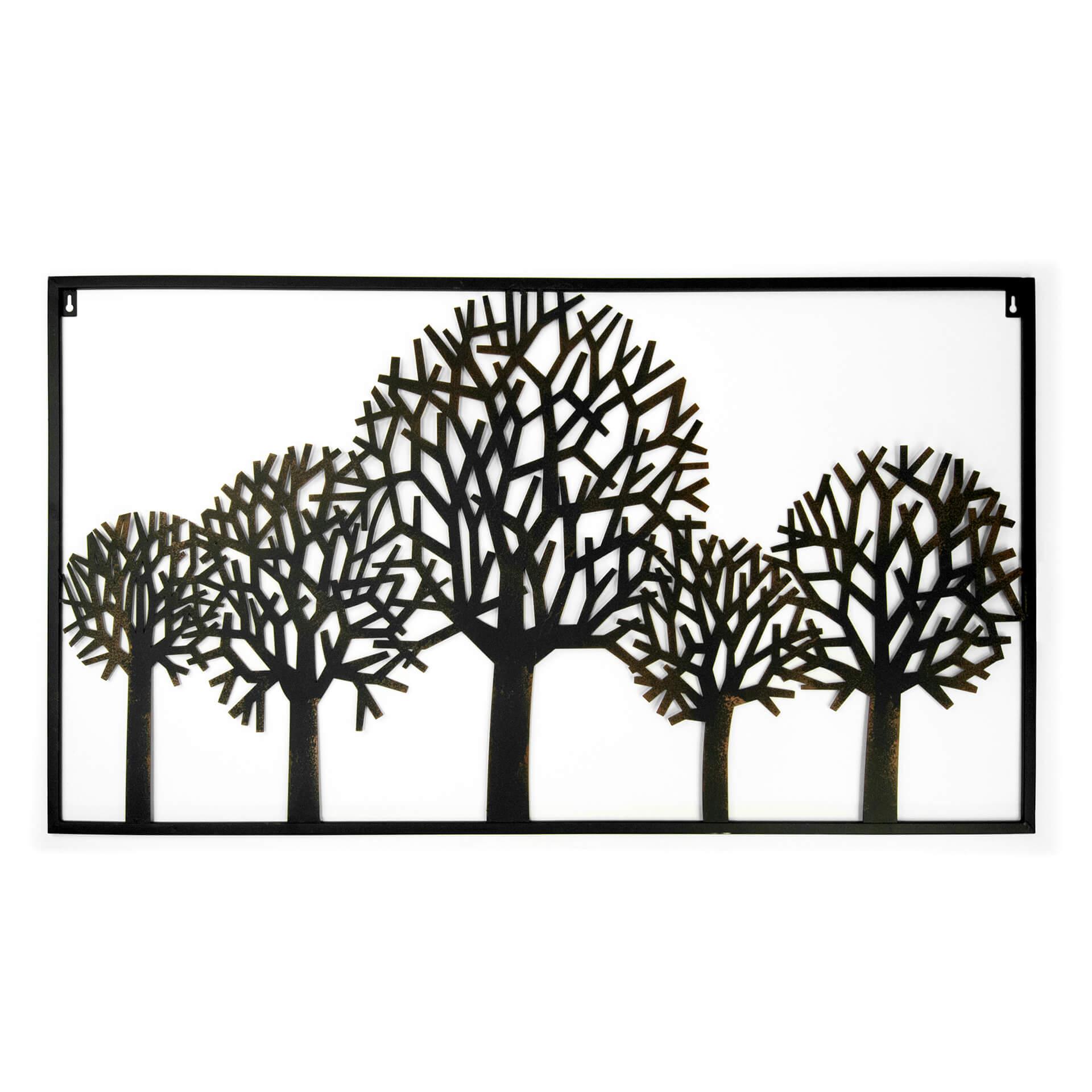 Metall-Bild Wald Metalldeko Bäume 3D - 103x58cm