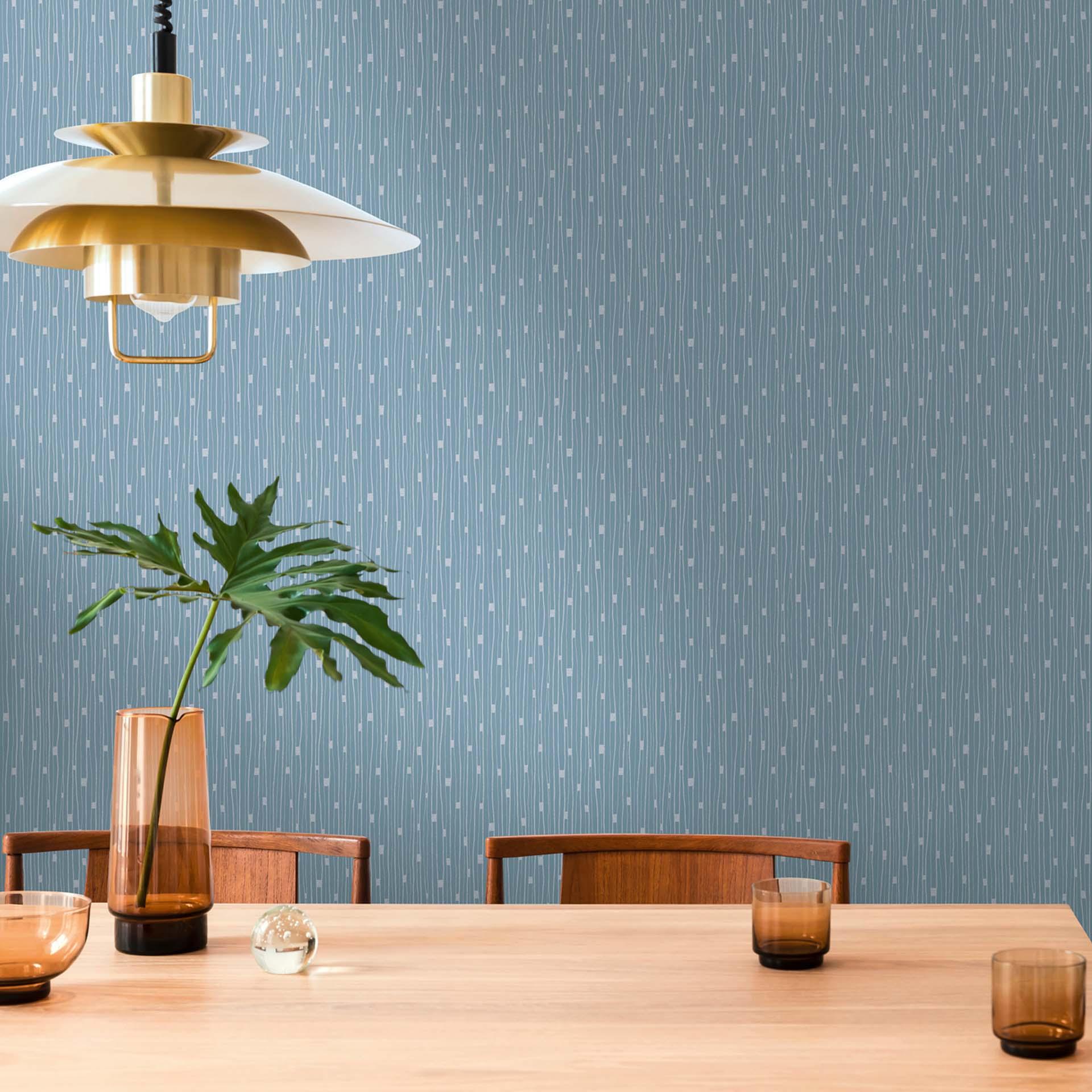 Papel pintado cocina moderna azul no tejido papel pintado salón patrón papel pintado dormitorio