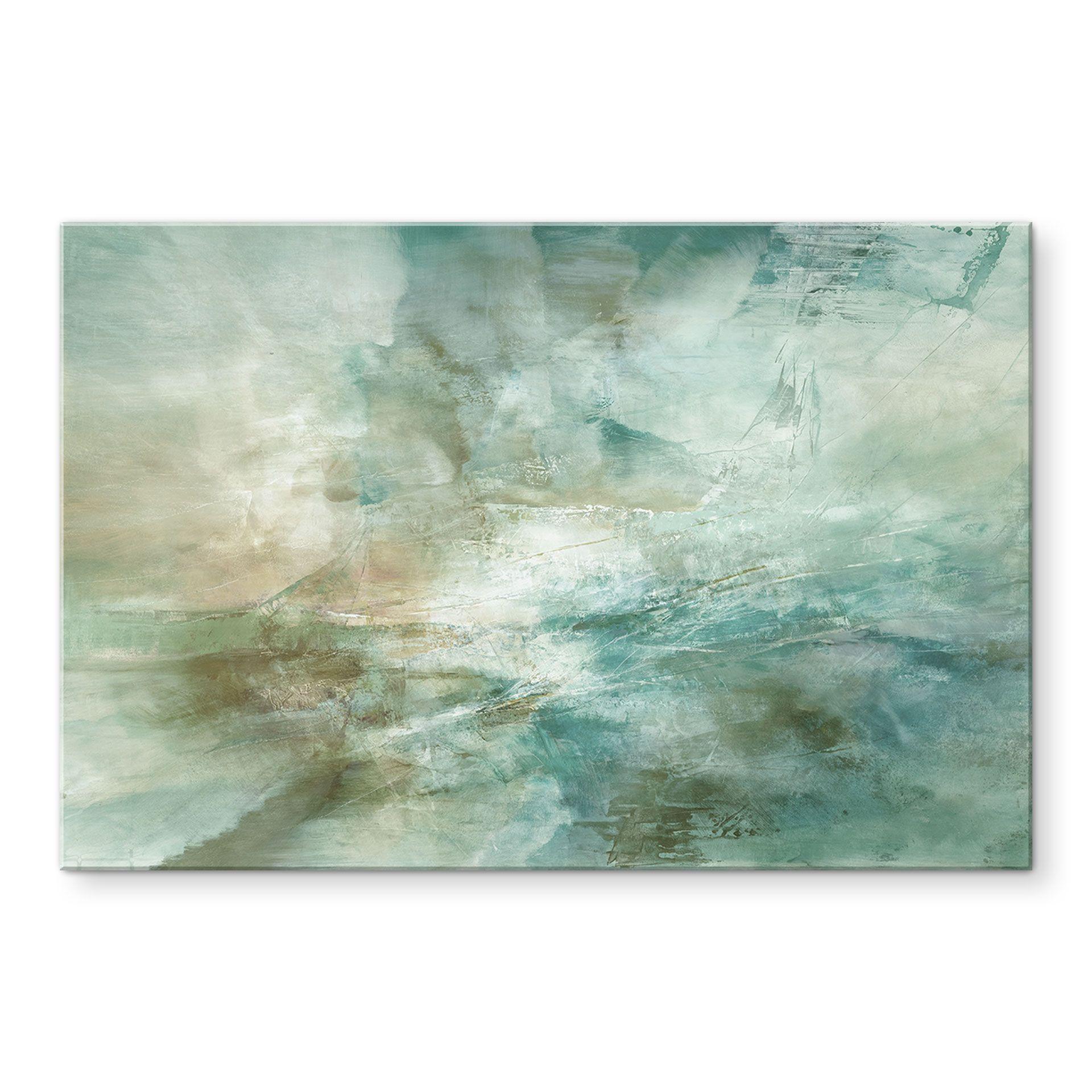 Tableau en verre acrylique Lumière de brouillard vert sauge - Schmucker