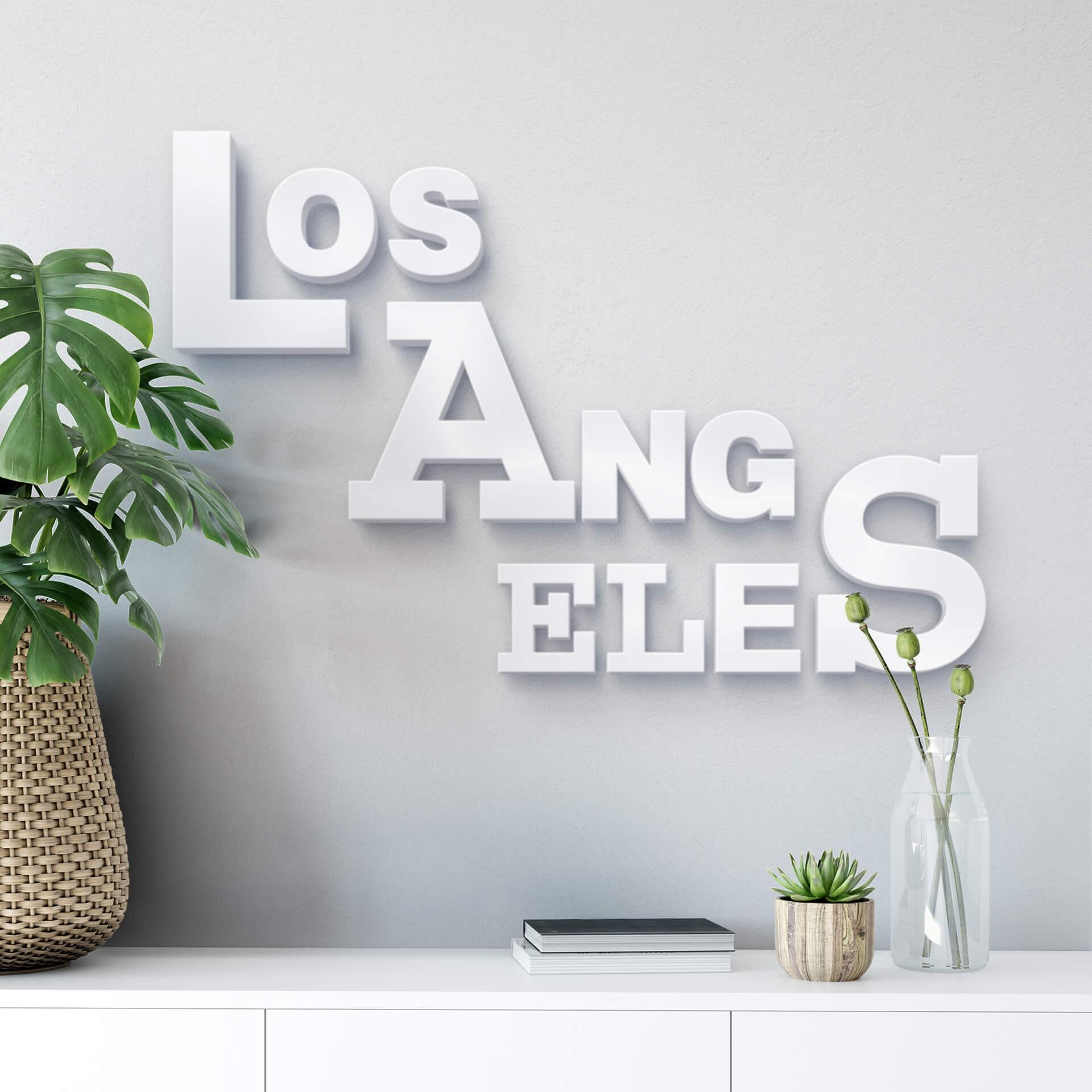 Letras decorativas 3D Los Ángeles