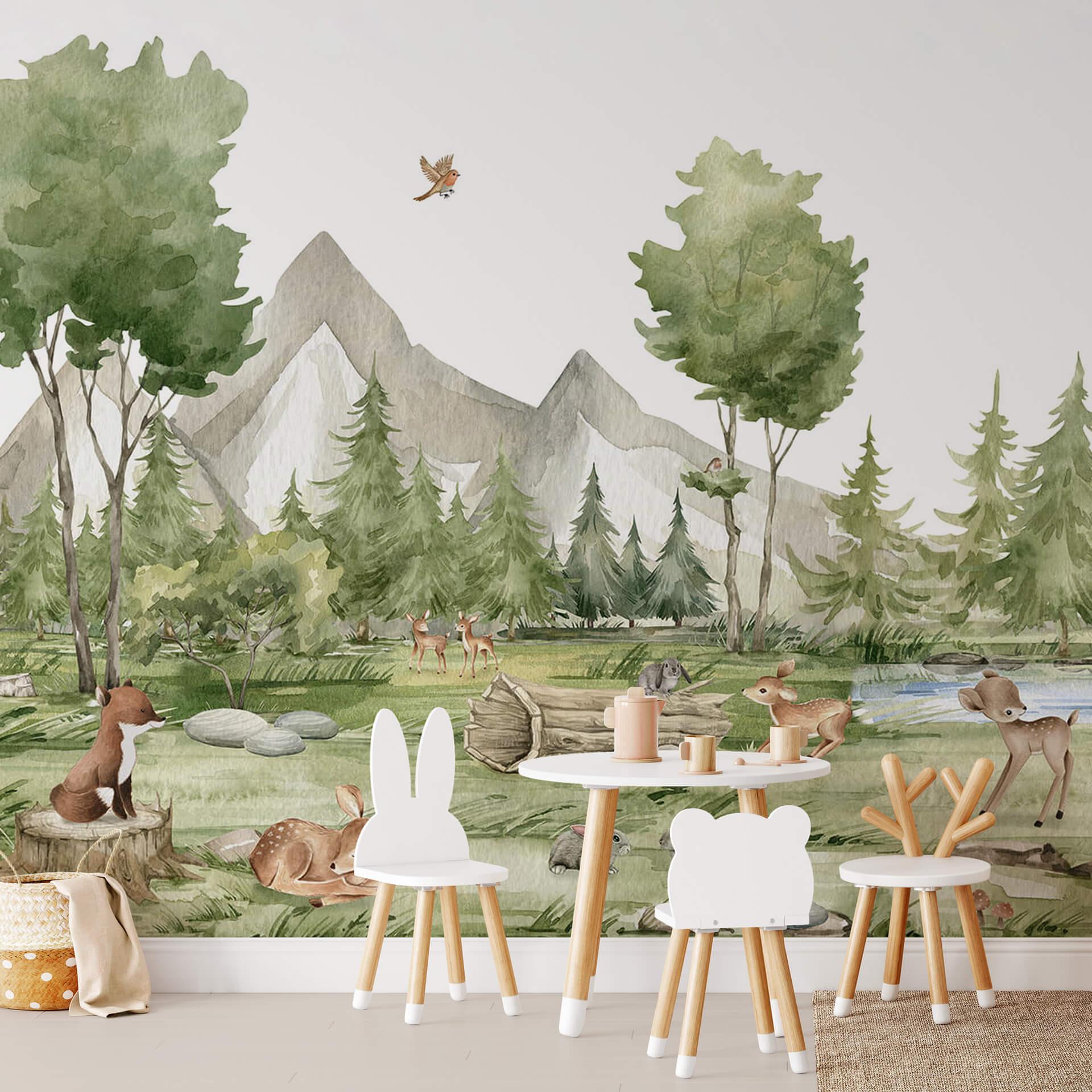 Oliver Robins - fotomural animales lindos en el bosque