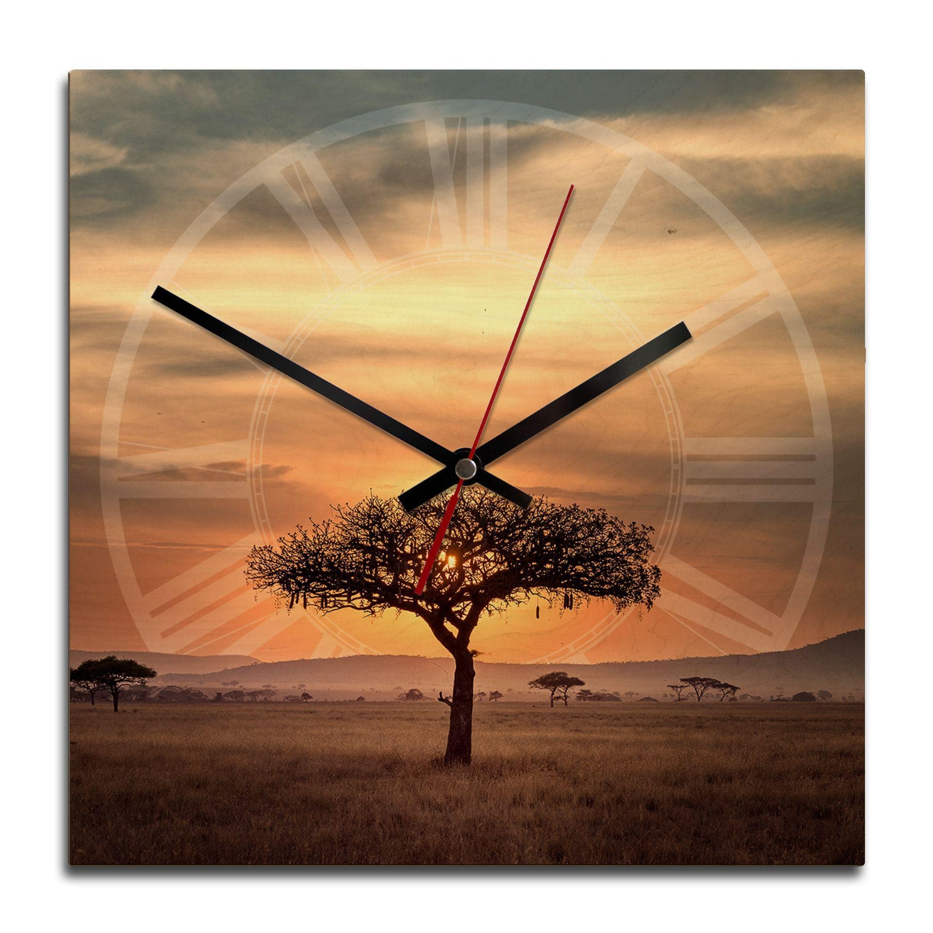 Horloge murale en bois - Afrique