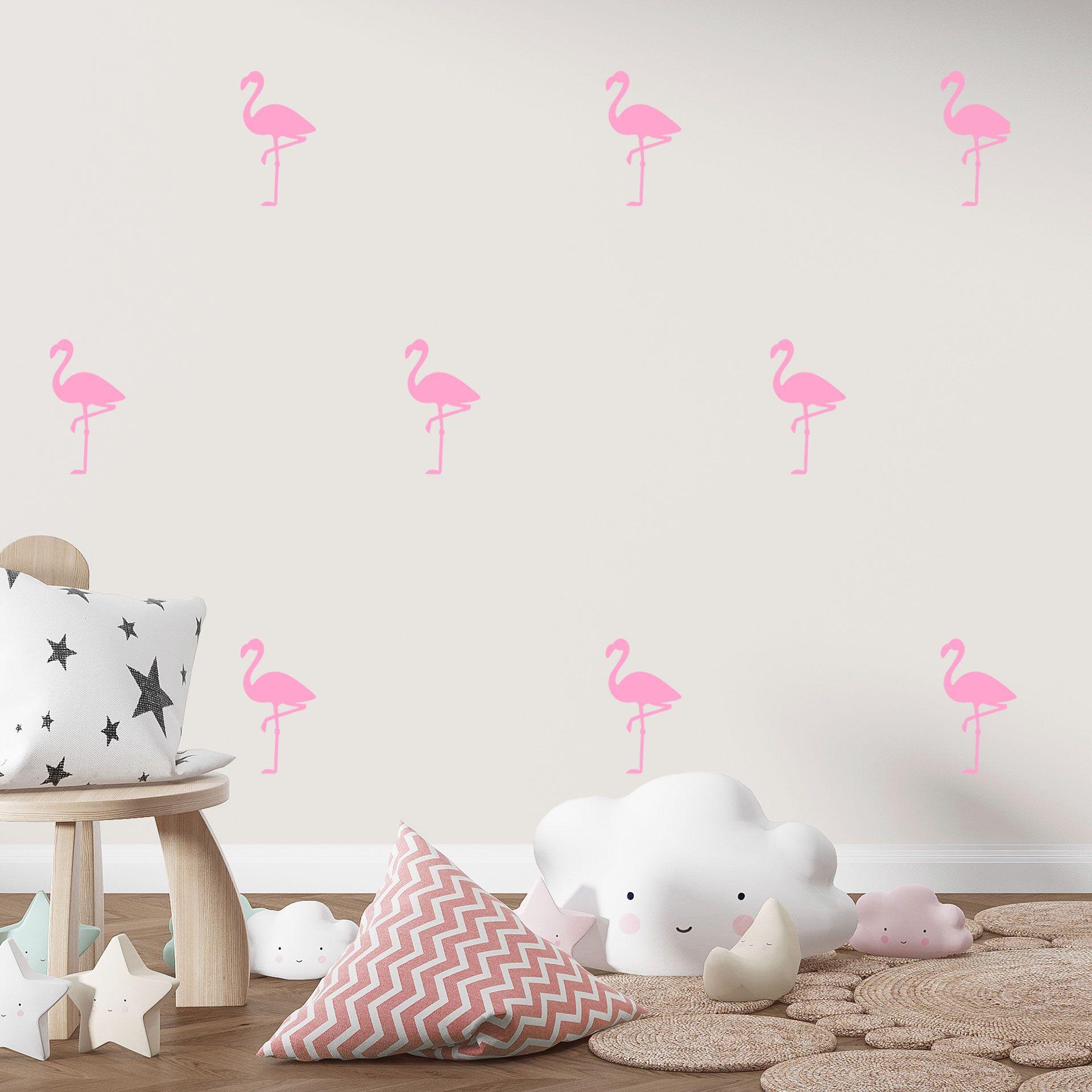 Sticker mural - Set flamants roses