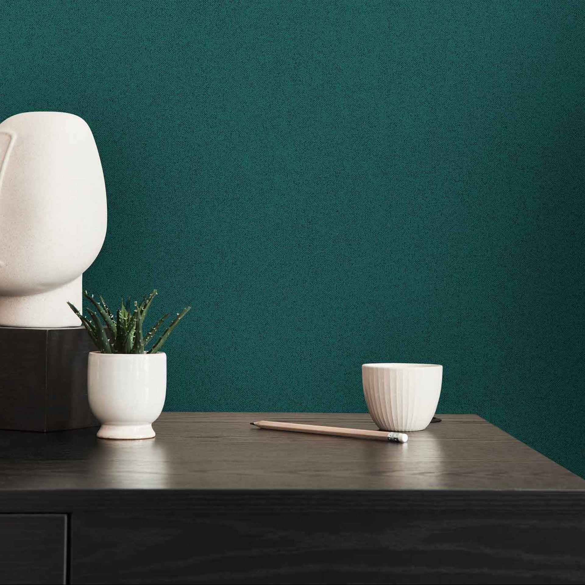 AS Création non-woven tapet New Elegance ensfarvet tapet, grøn