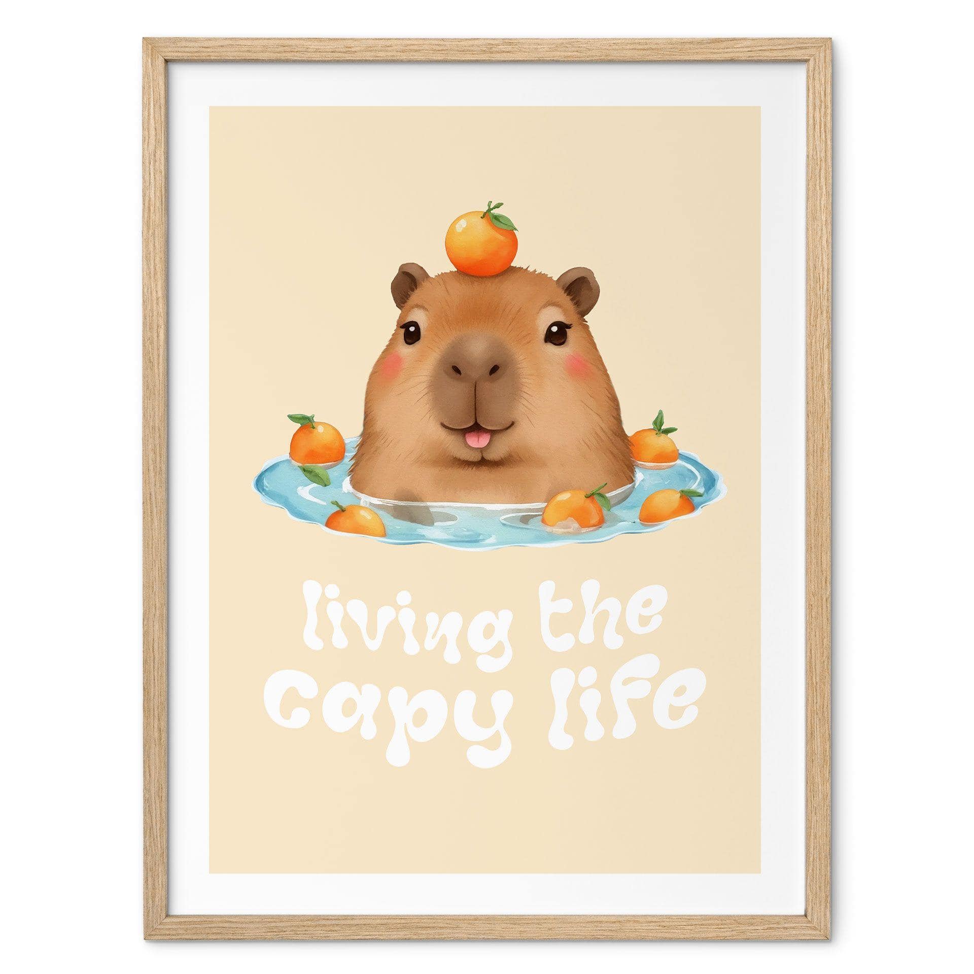 Plakat med ordsprog Sjov Capybara - Capy Life Saying