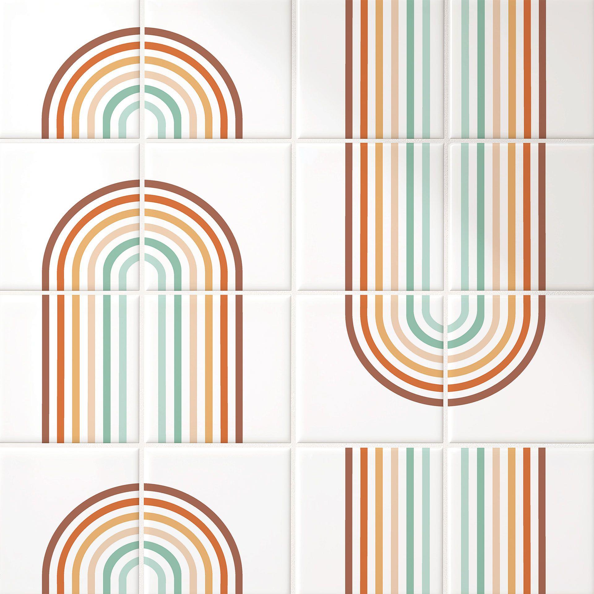 Azulejos Adhesivos Azulejos adhesivos arco iris boho - lote de 12